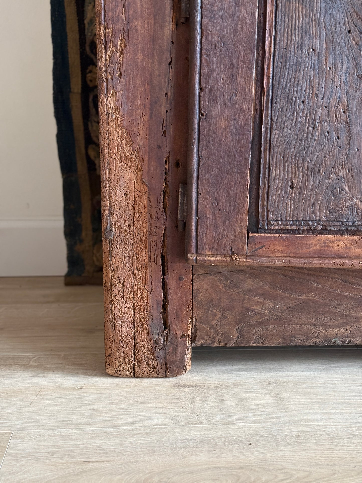 17th Century French Chestnut Sideboard with Leather Pulls