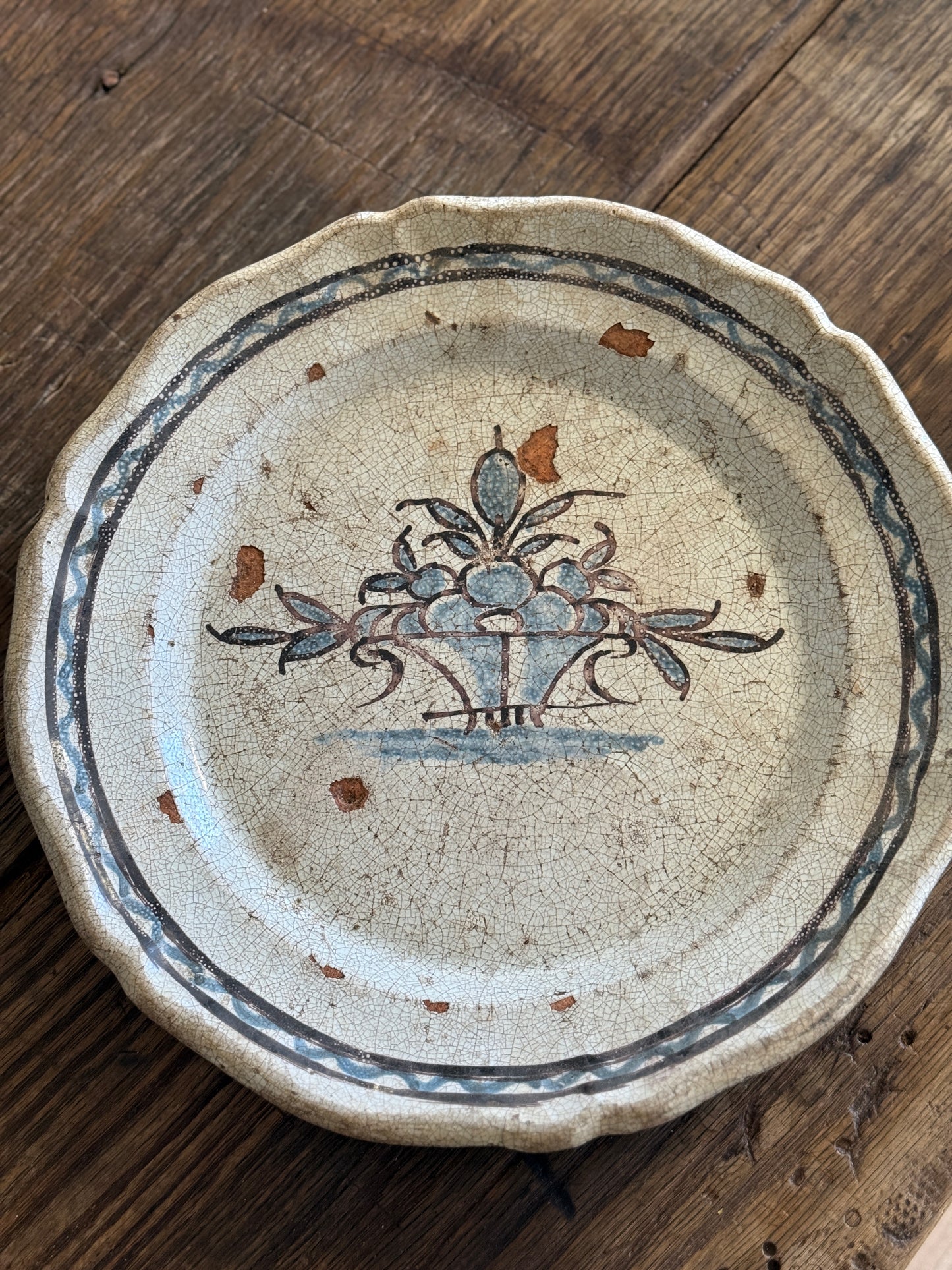 Rare 18th c. French Rouen Plates - Forges Les Eaux