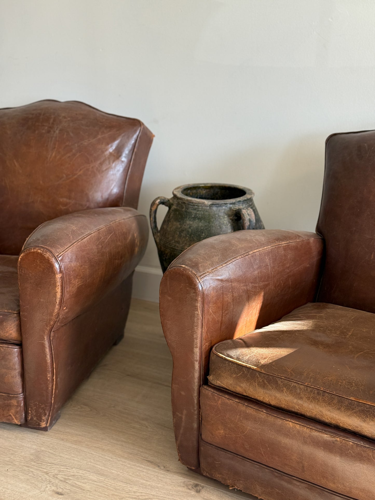 Pair Antique French Moustache Chairs