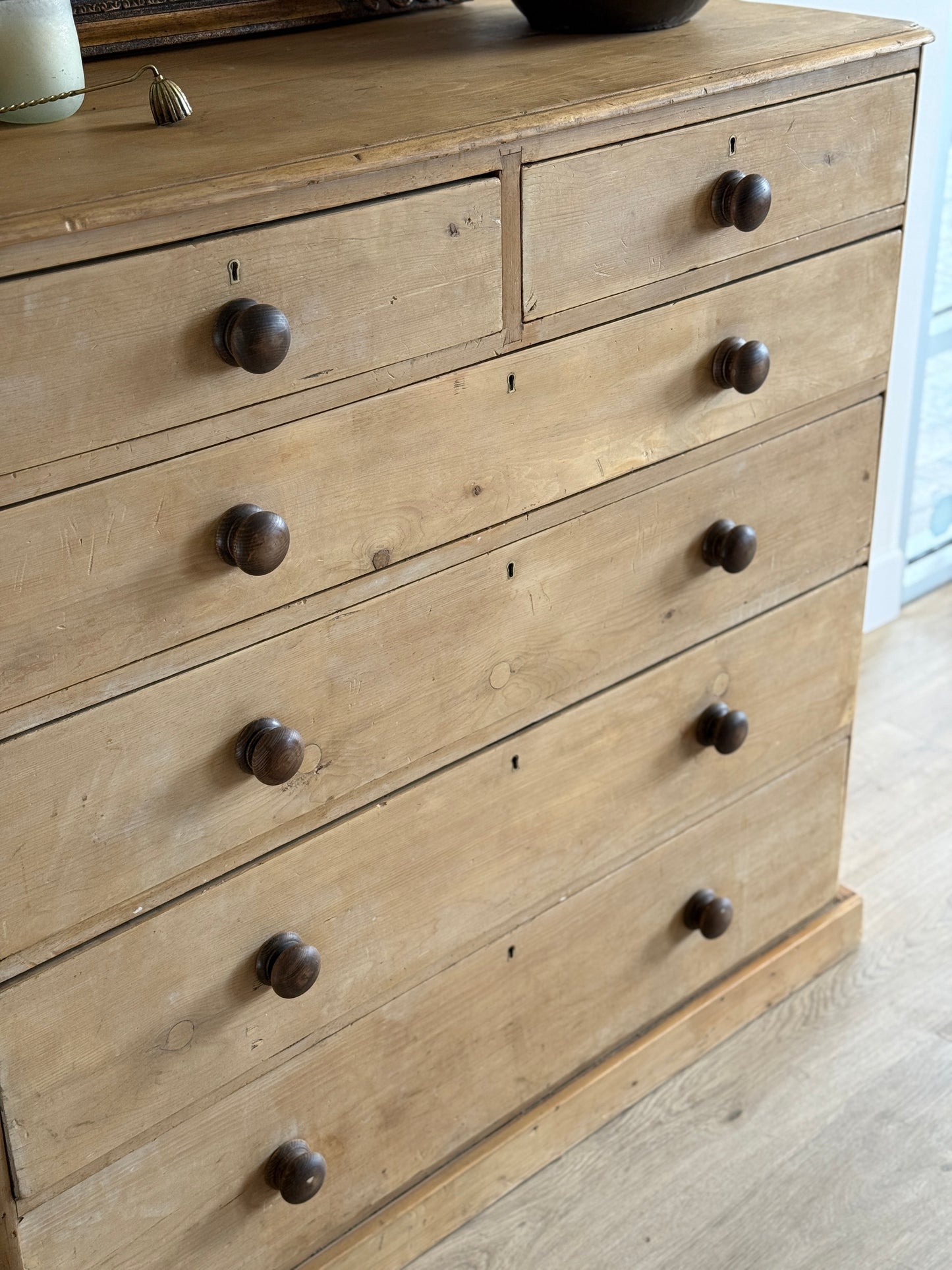 Large Antique English Pine Dresser/Chest of Drawers