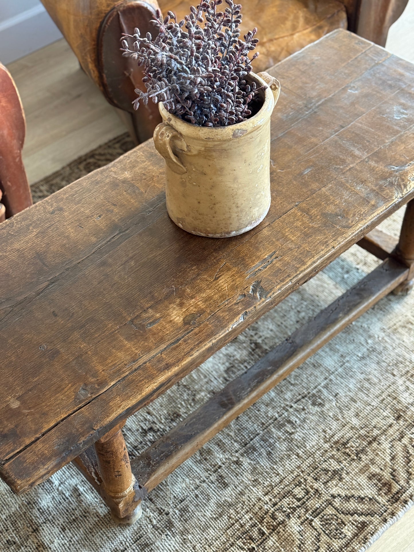 Antique French Walnut Coffee Table or Bench (c.1850)