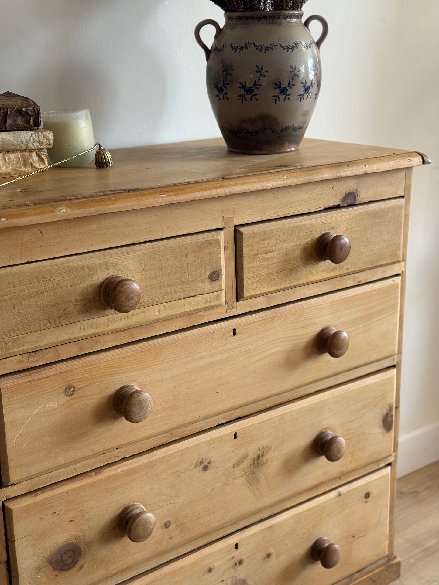 Antique English Pine Dresser/Chest of Drawers