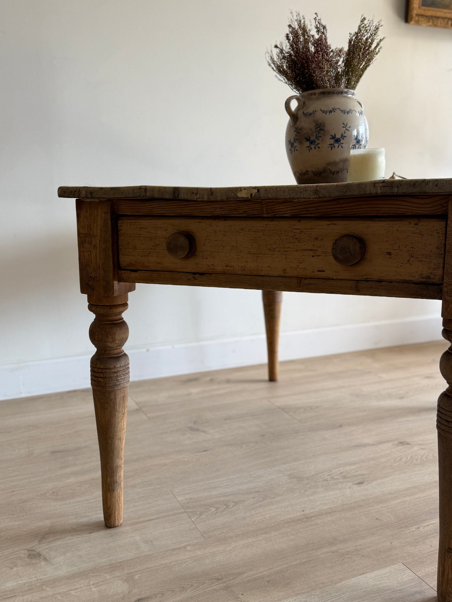 Antique English Pine Farm Table