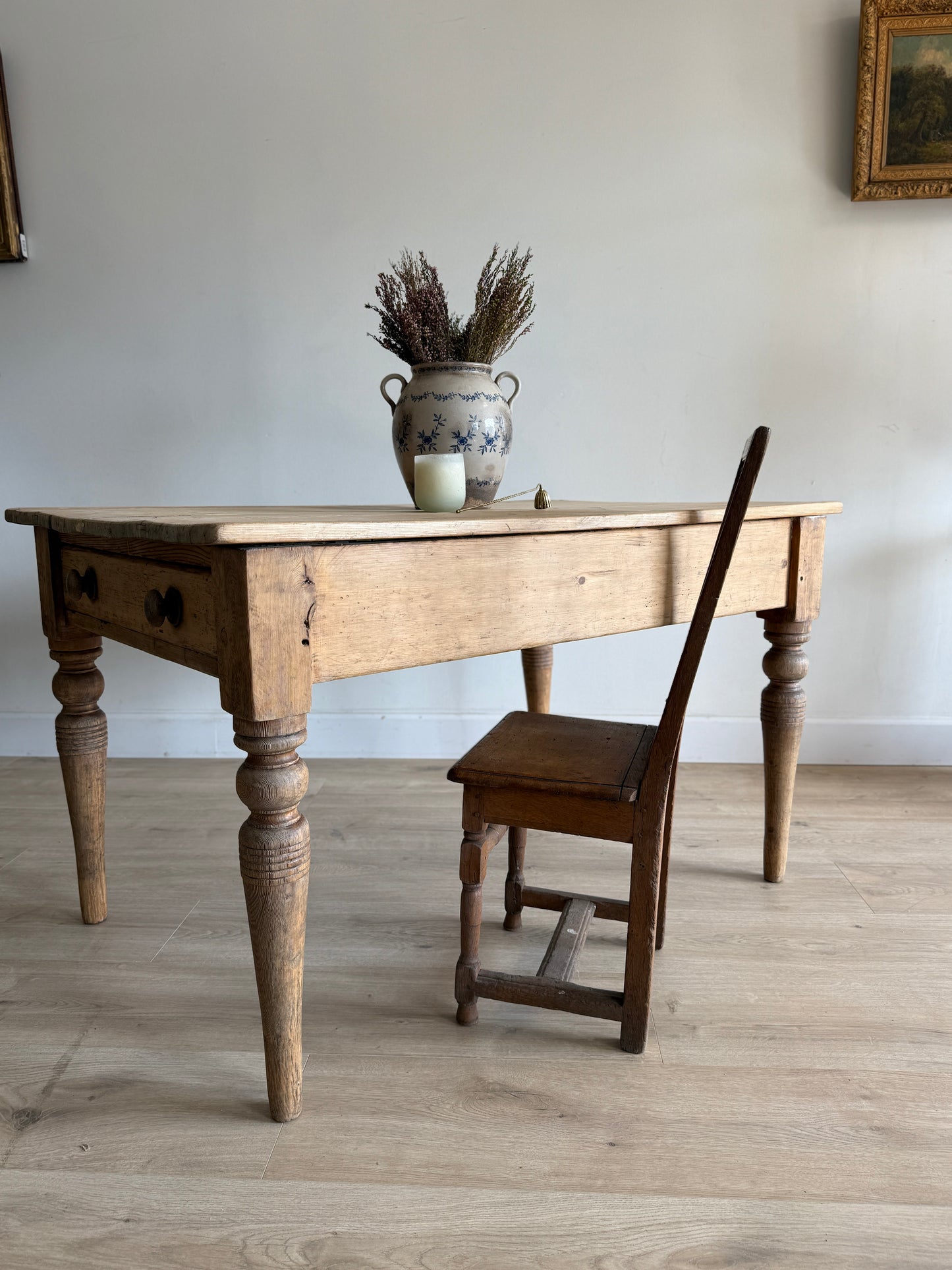 Antique English Pine Farm Table