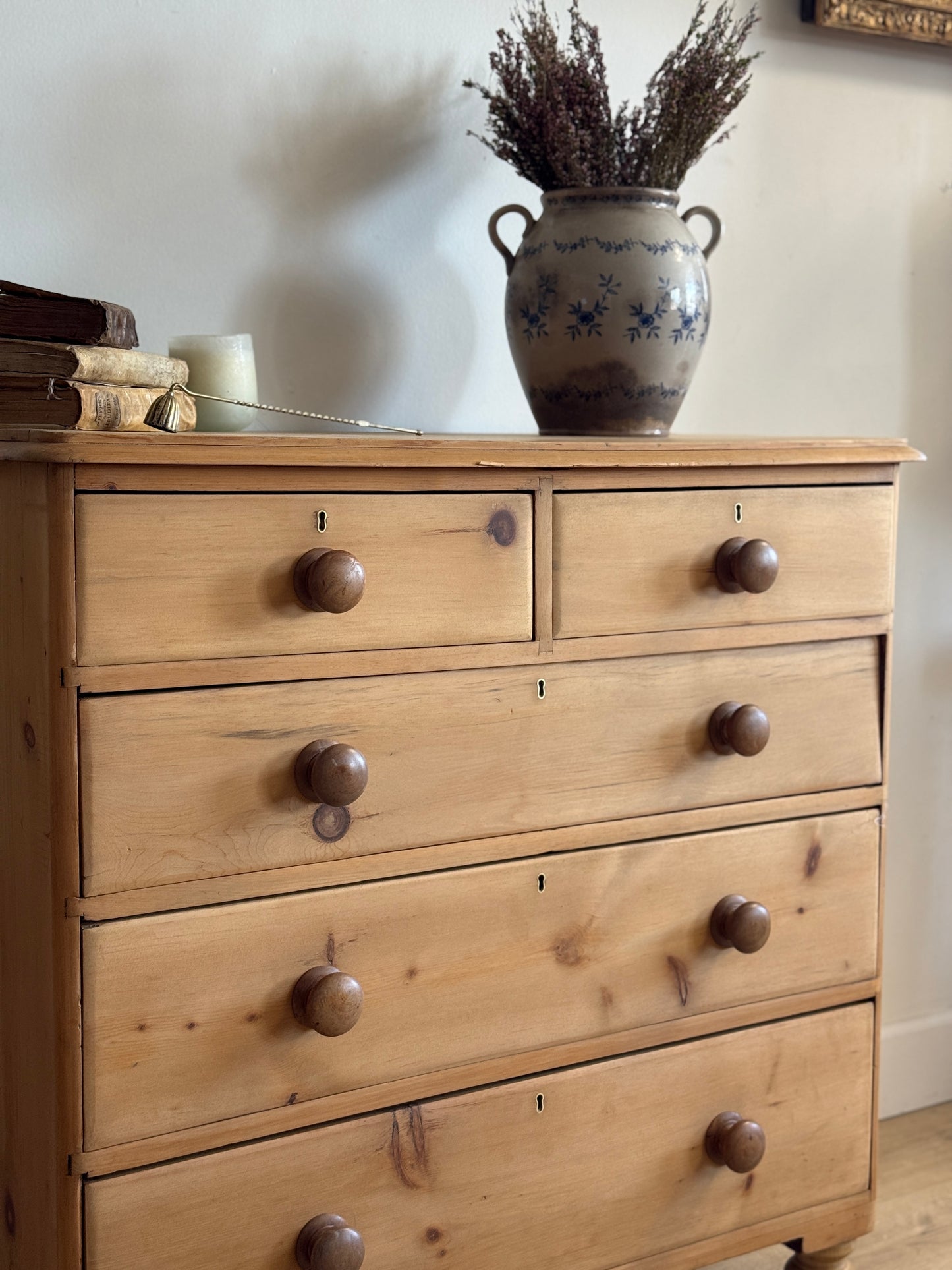 Antique English Pine Dresser/Chest of Drawers