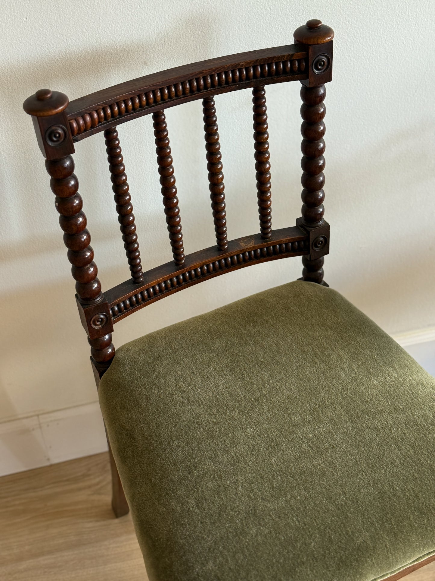 Pair of Antique English Oak Bobbin Chairs (circa 1880)