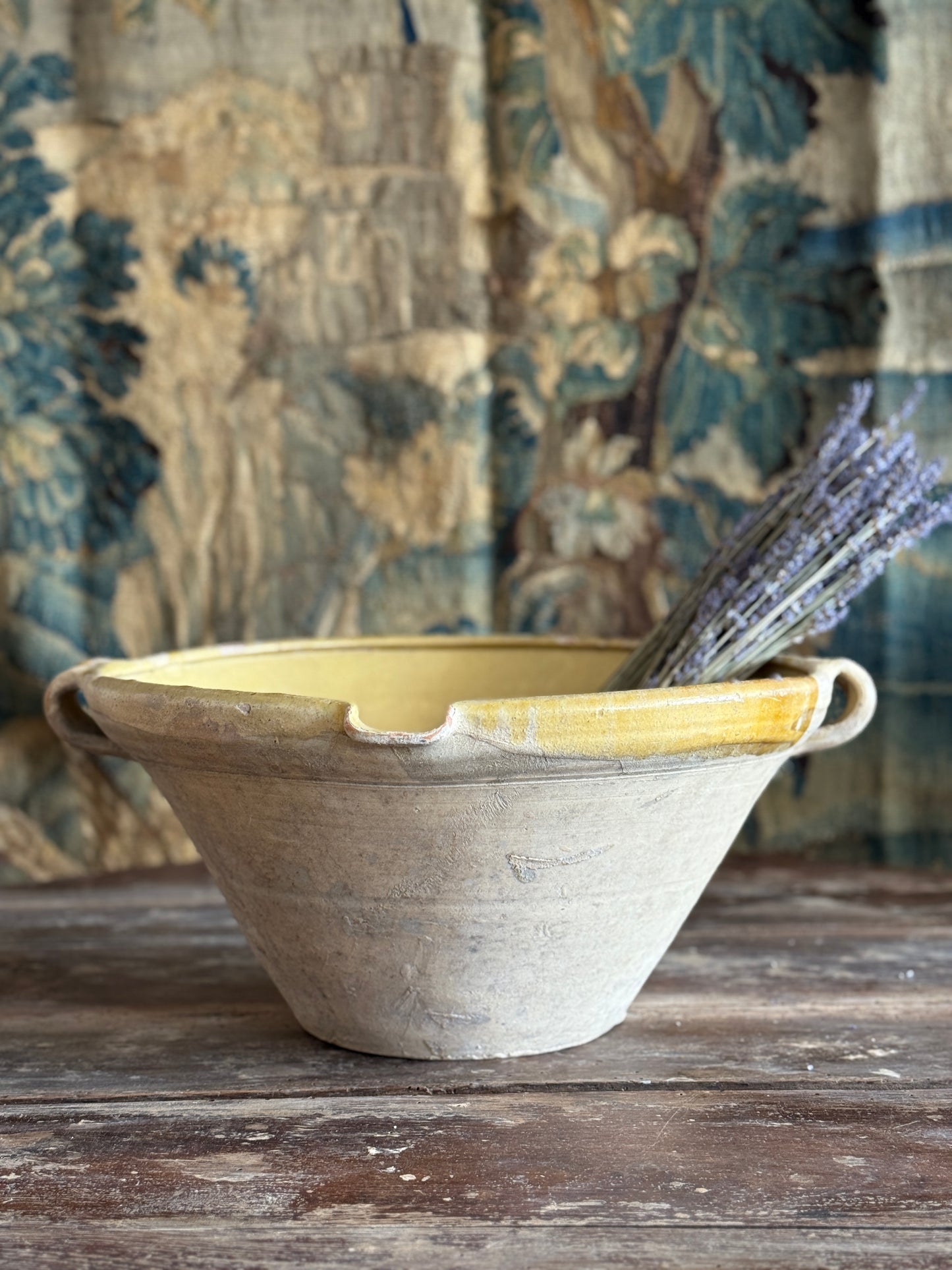 Large Antique French Dairy & Tian Bowls