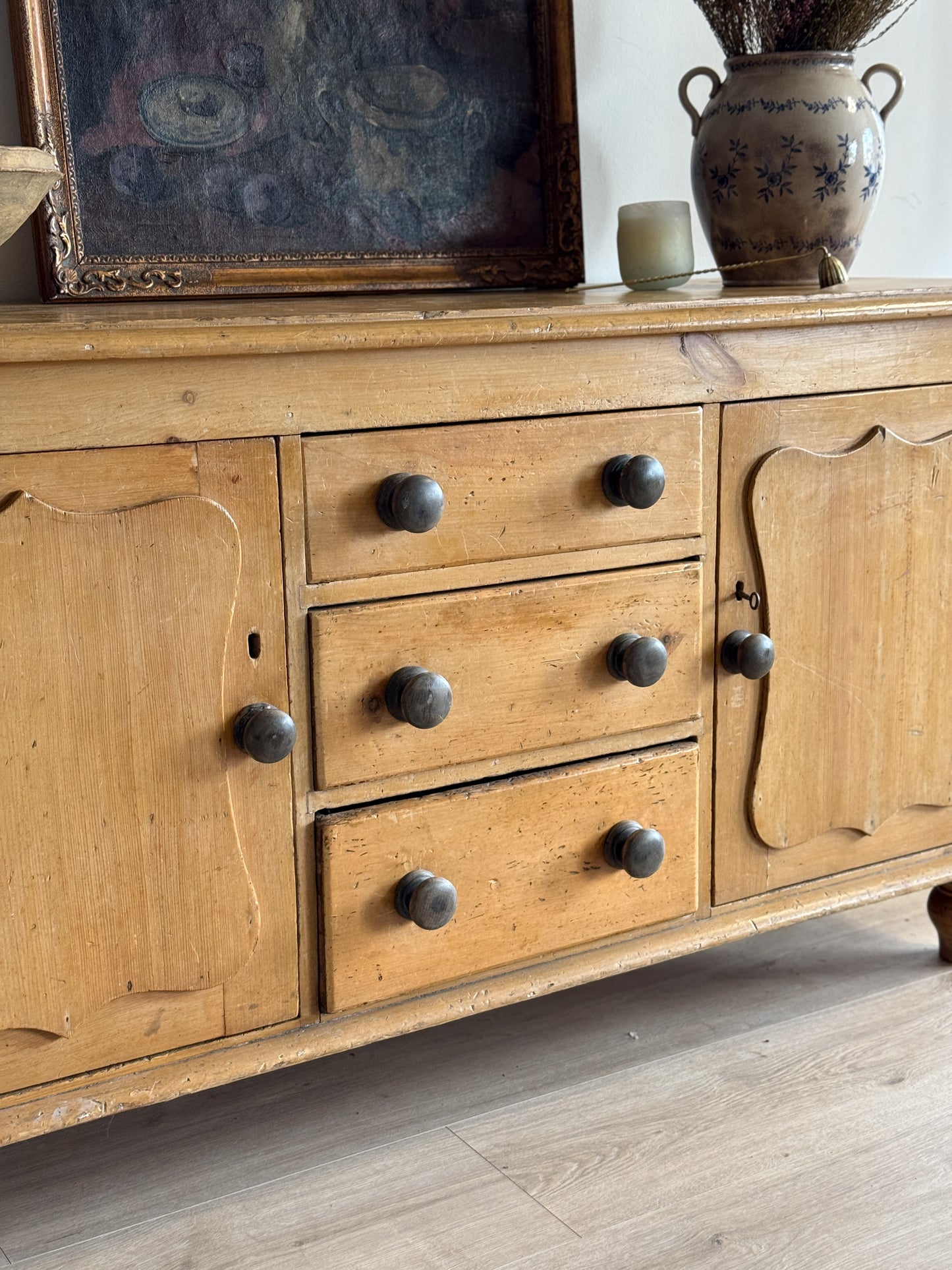 Antique English Pine Sideboard