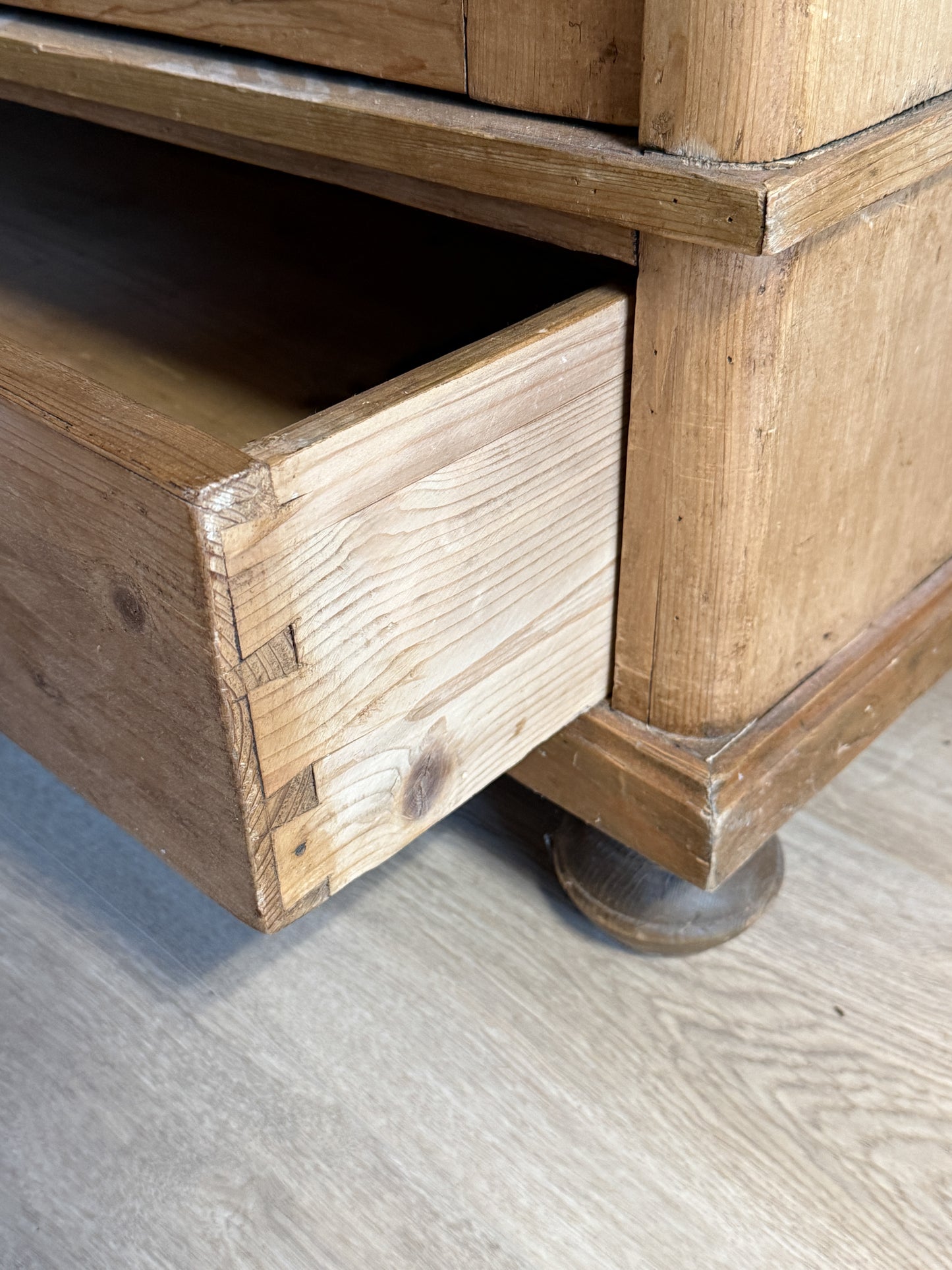 Antique English Pine Knockdown Wardrobe/Armoire