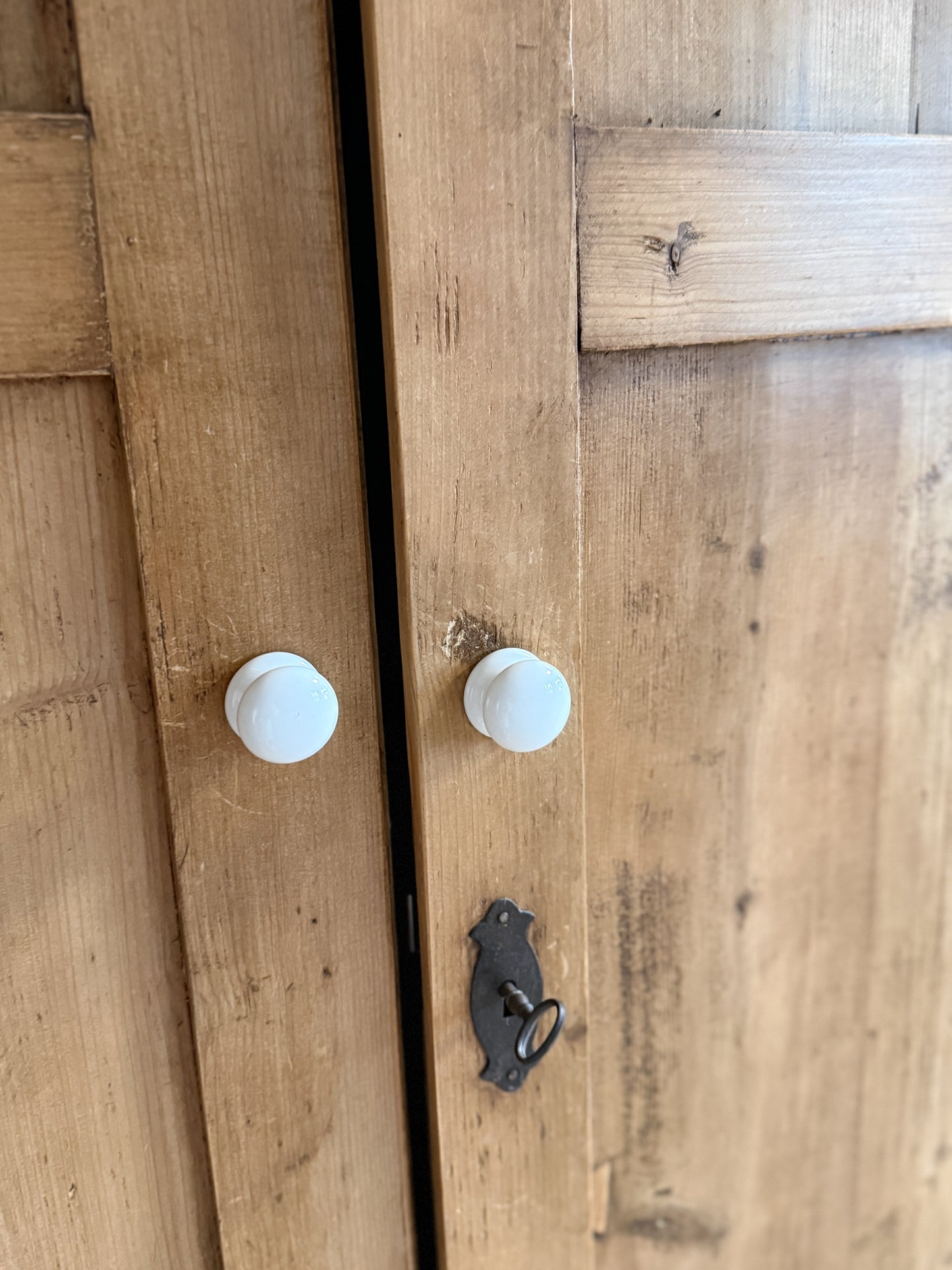 Antique English Pine Knockdown Wardrobe/Armoire