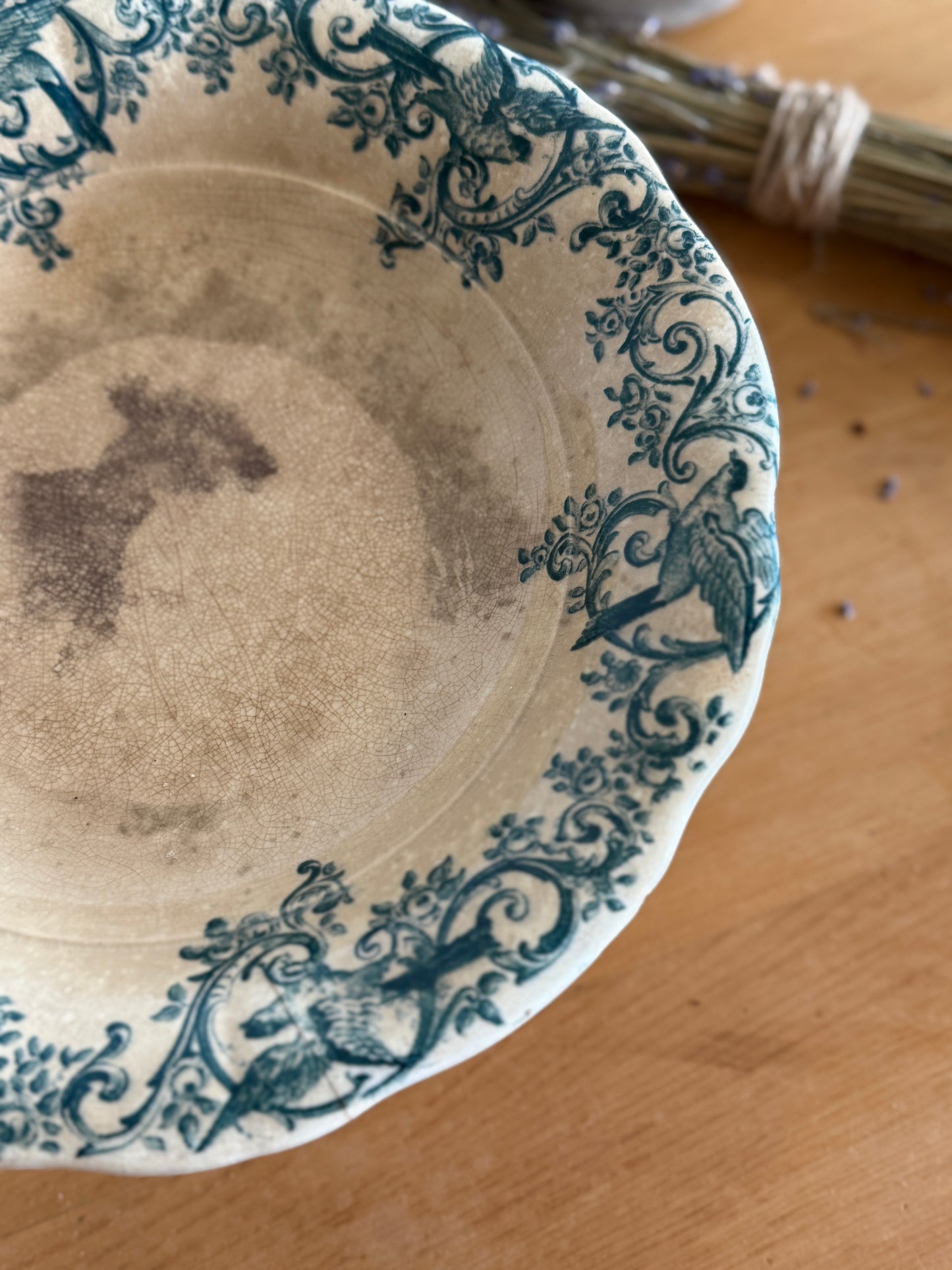 Antique French Transferware Stand