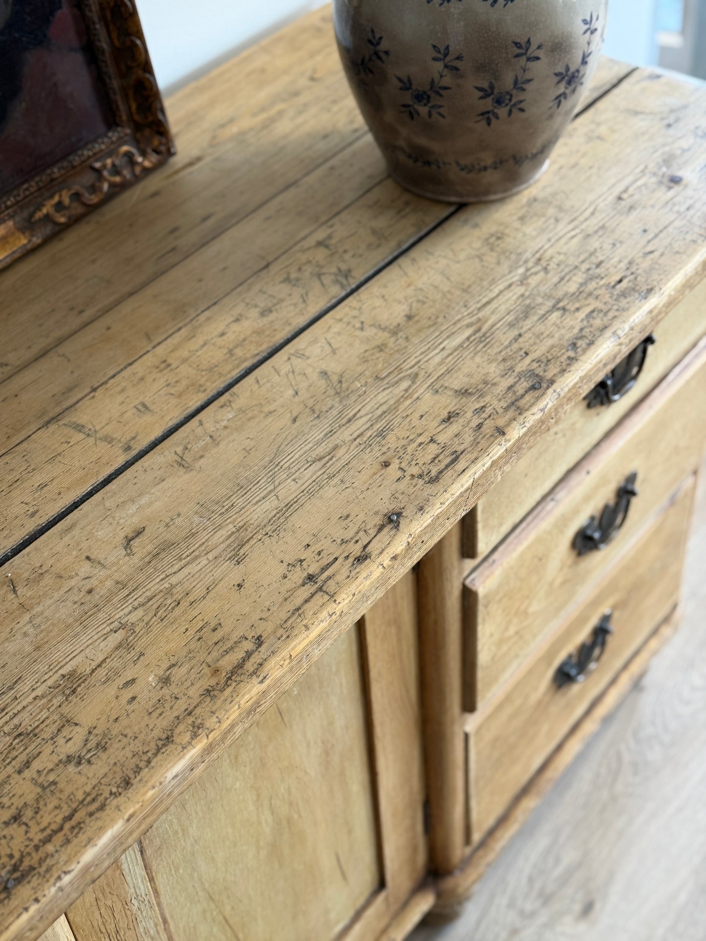 Antique English Pine Sideboard