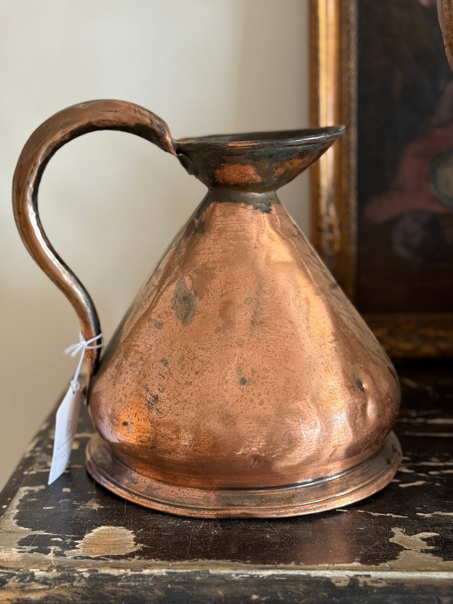 Large Antique English Copper Jugs