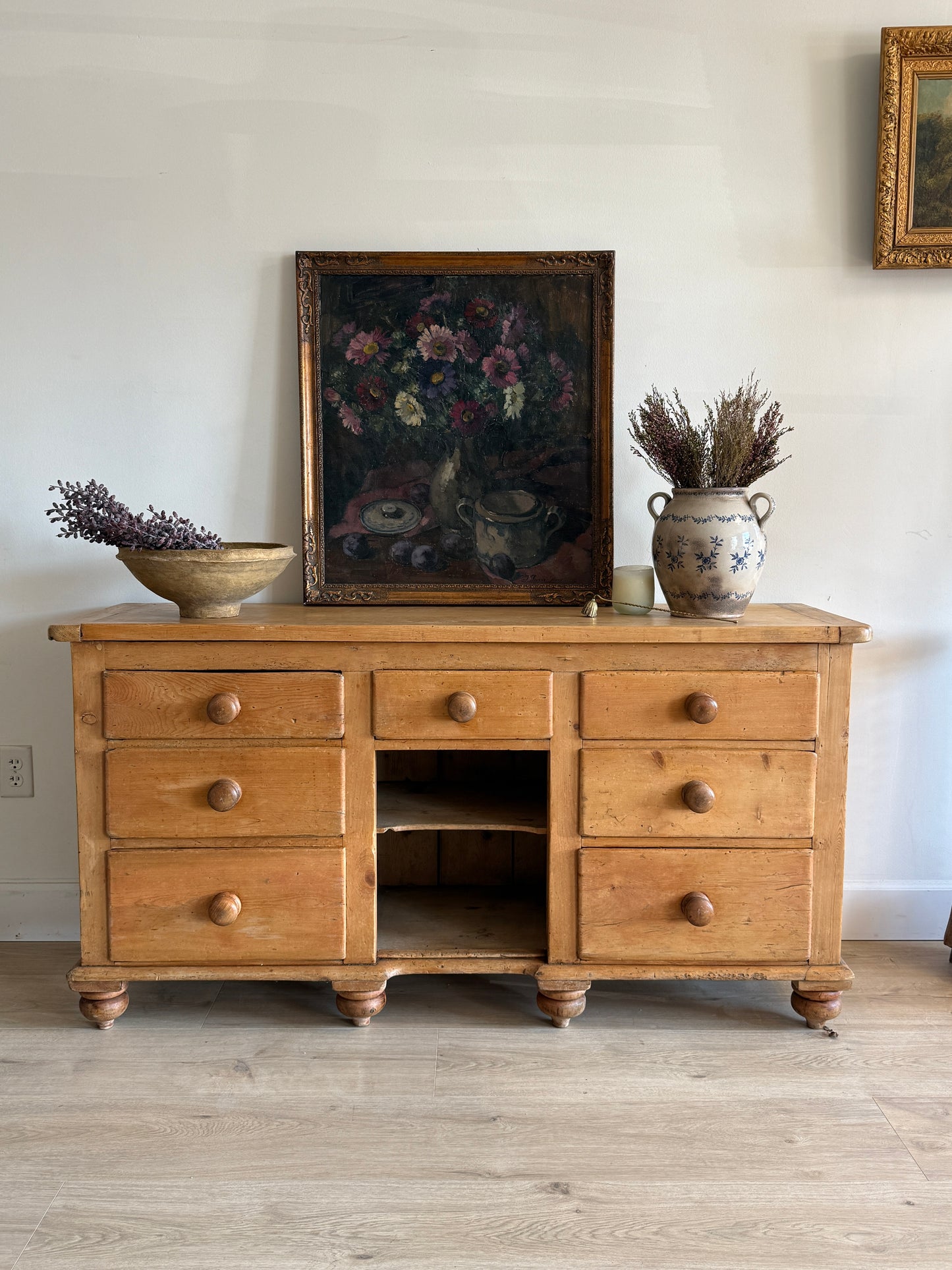 Antique English Pine Sideboard