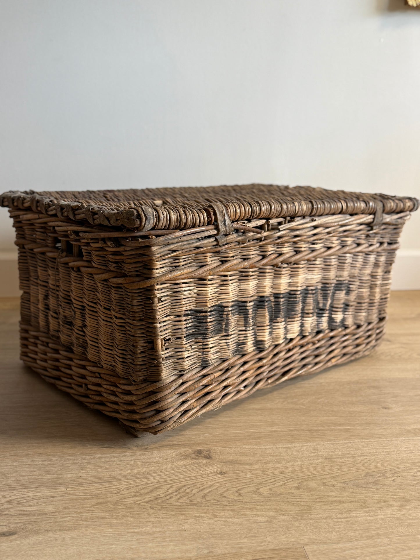Antique English Woven Trunk