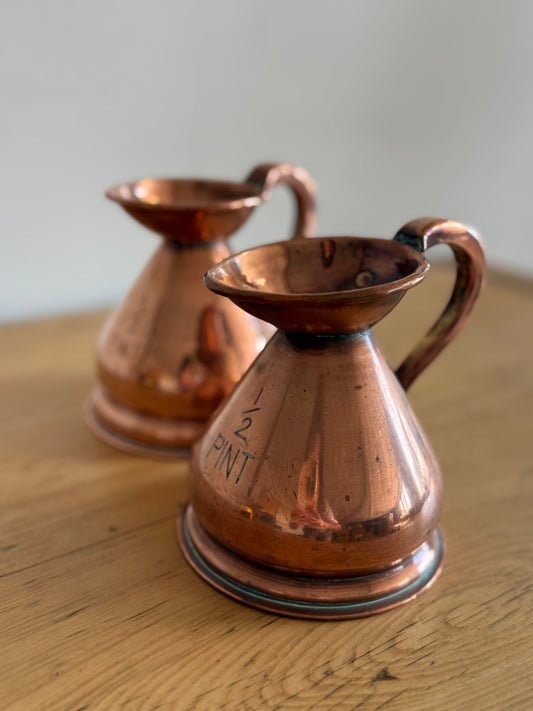 Antique English 1/2 Pint Copper Measuring Jug