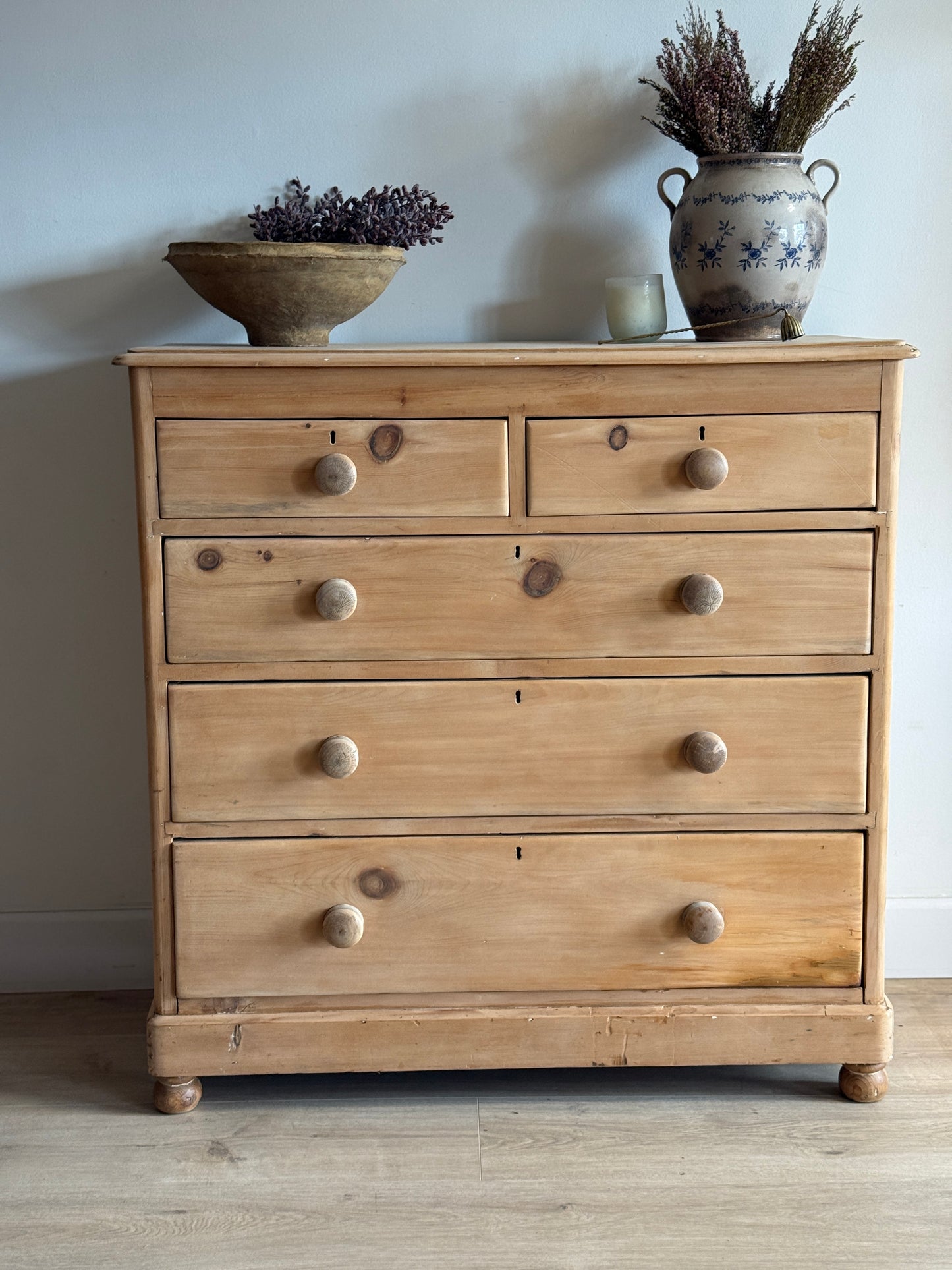 Antique English Pine Dresser/Chest of Drawers