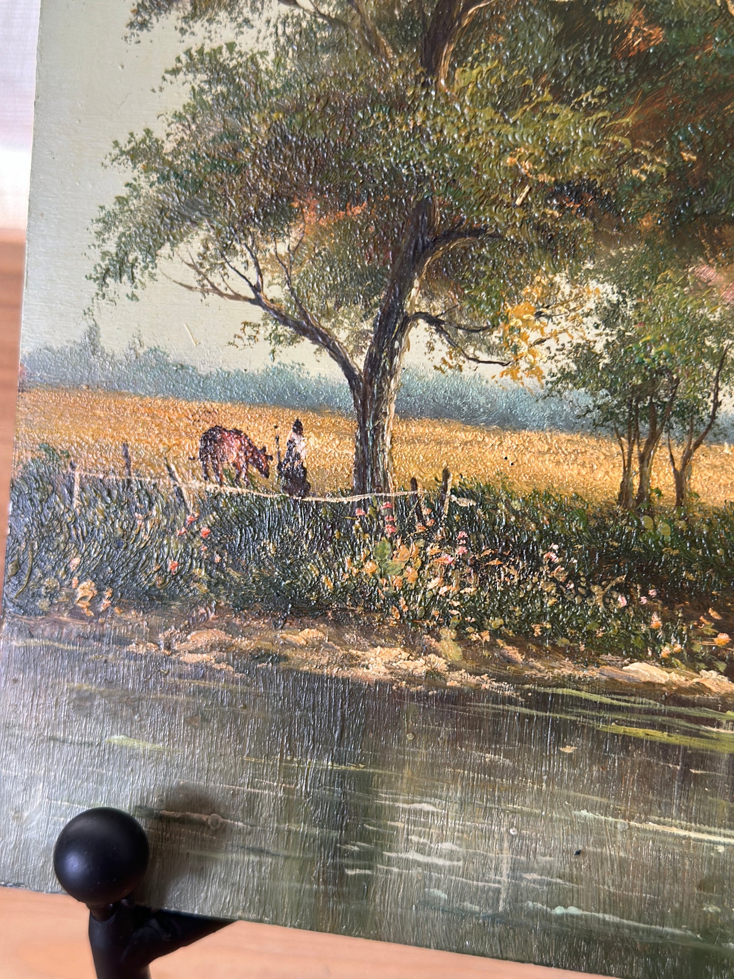 Vintage Original European Oil on Board, Country Landscape