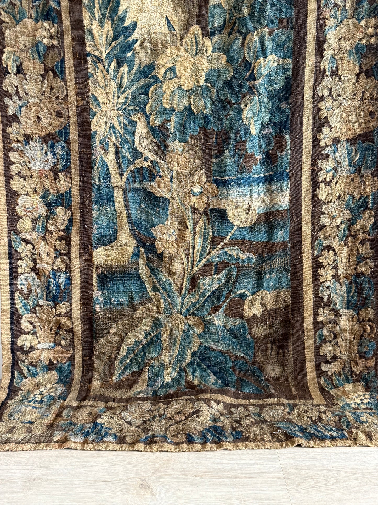 Rare 17th Century French Aubusson Tapestry/Portiere Door Hanging from Correze