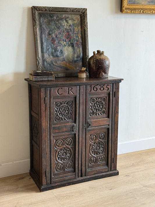 Antique English Charles Regina Cupboard