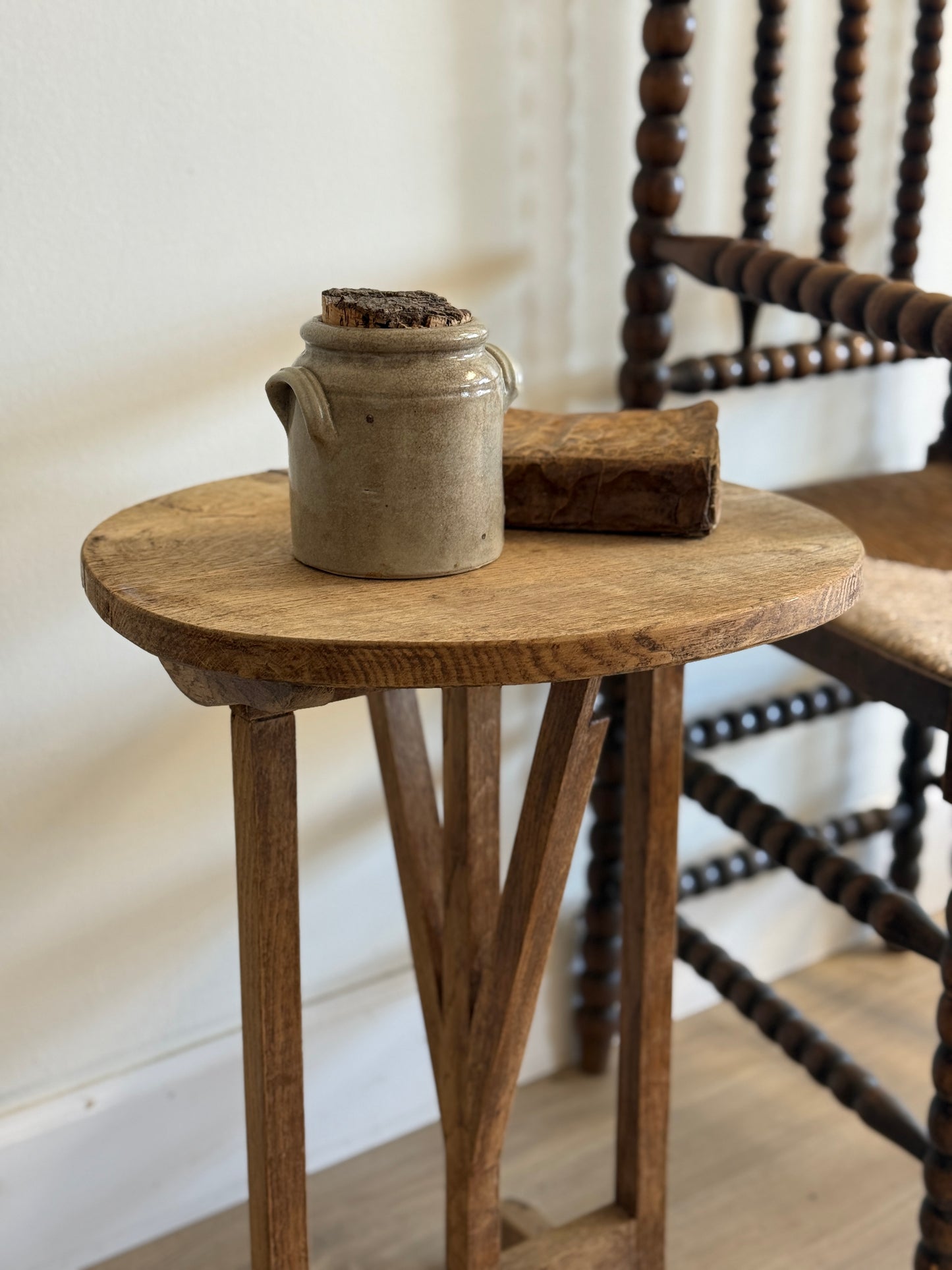 19th c. Small French Oak Wine Table