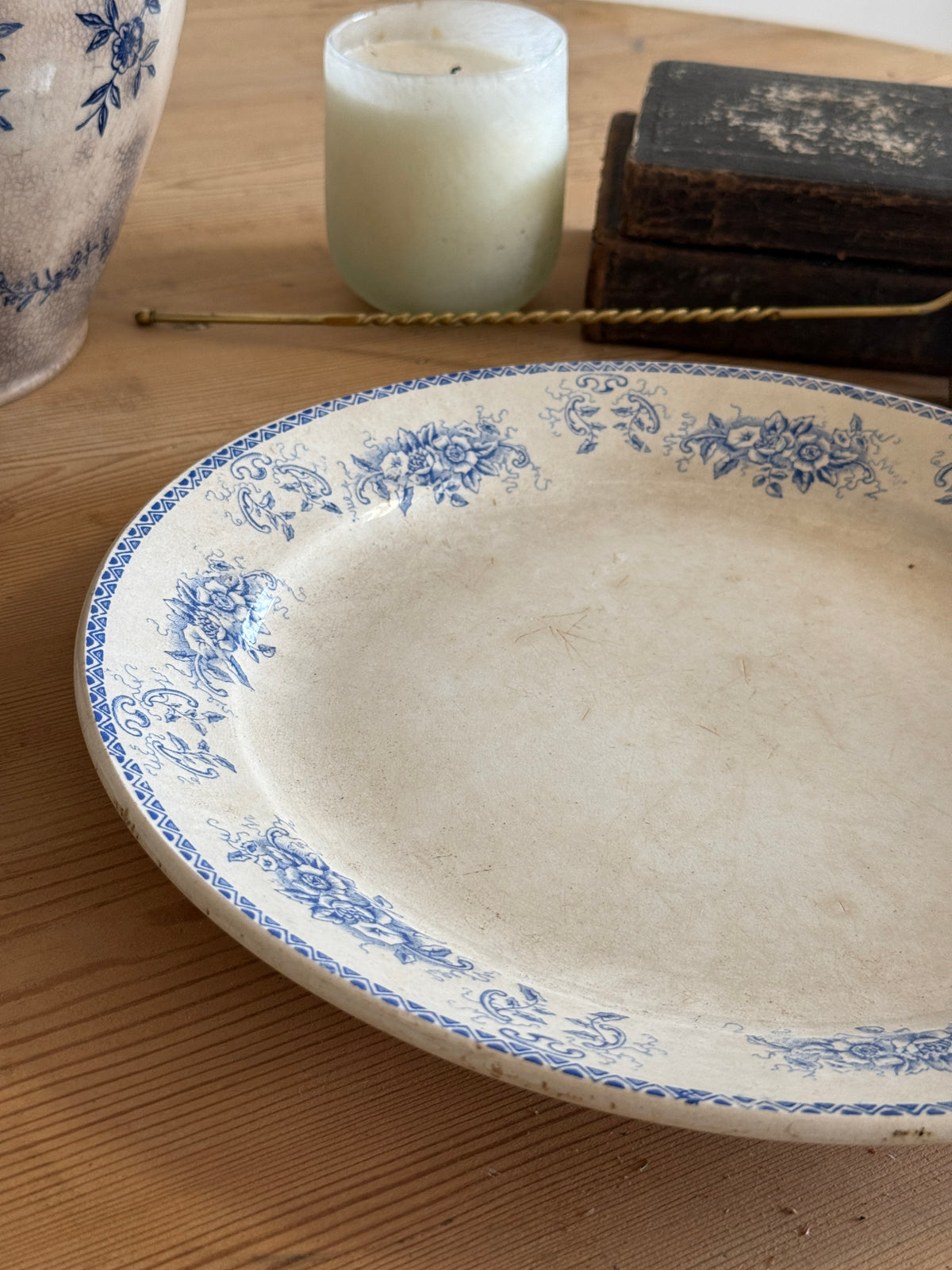Antique French Transferware Serving Plate