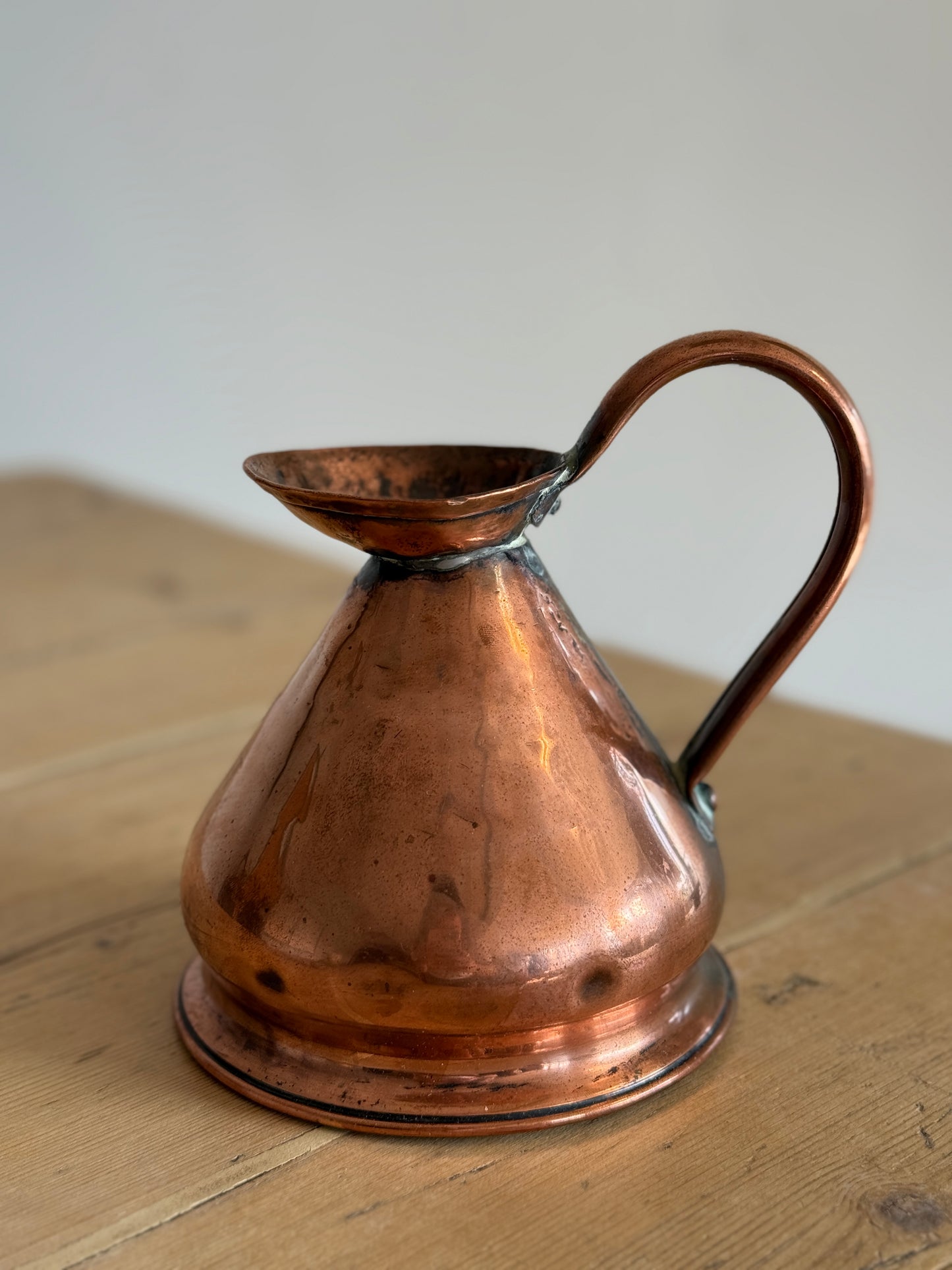 Antique English 1 Pint Copper Measuring Jug