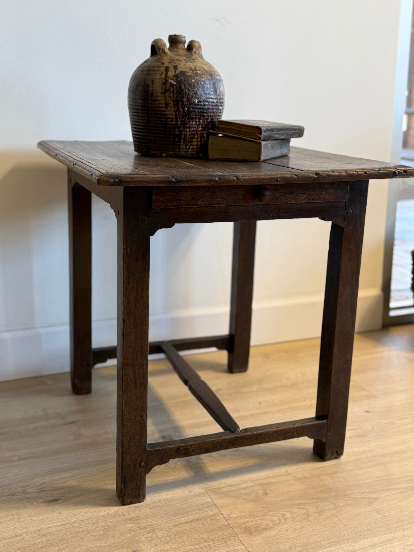 Late 17th/18th c. English Oak Side Table with Drawer