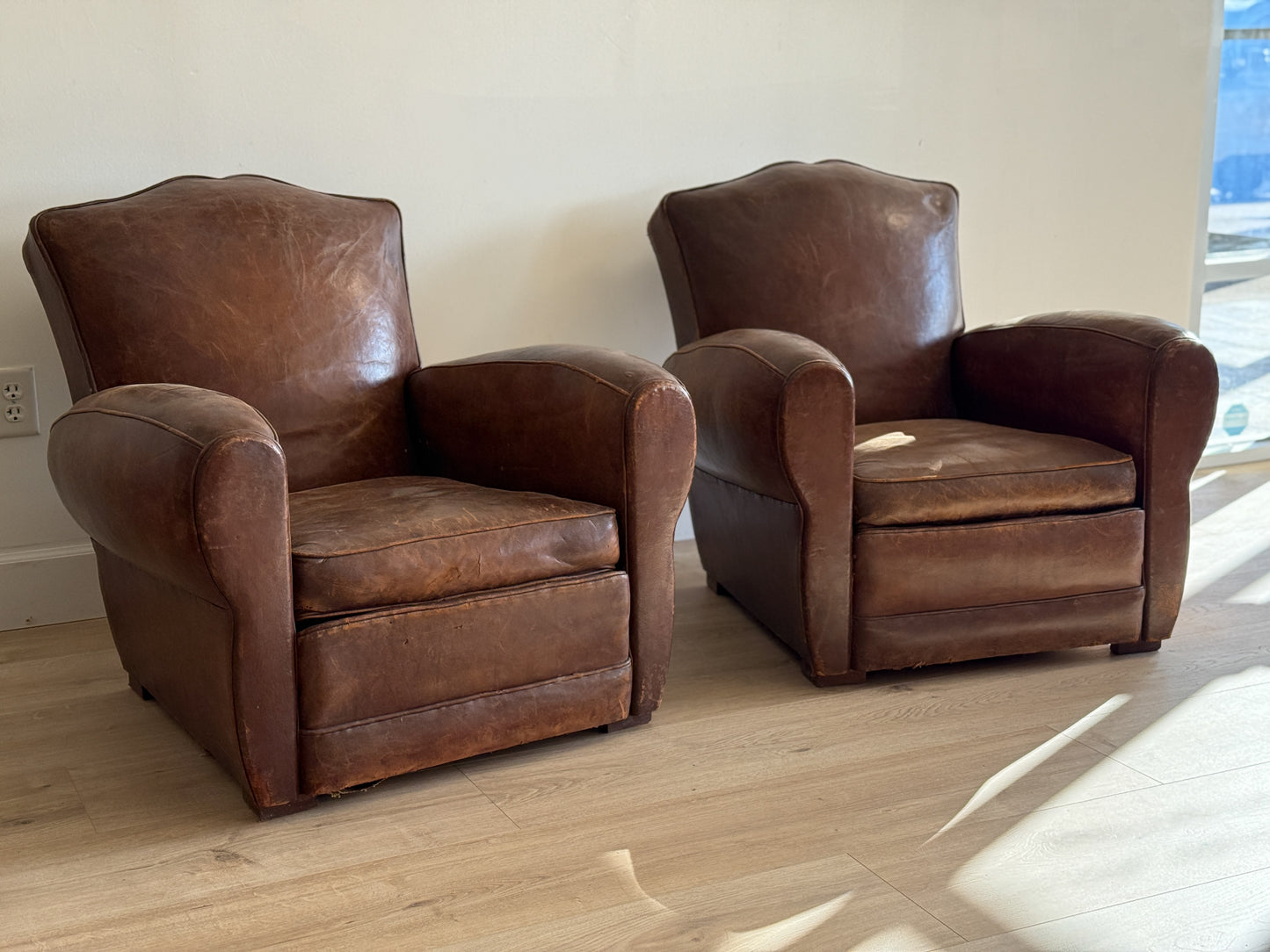 Pair Antique French Moustache Chairs