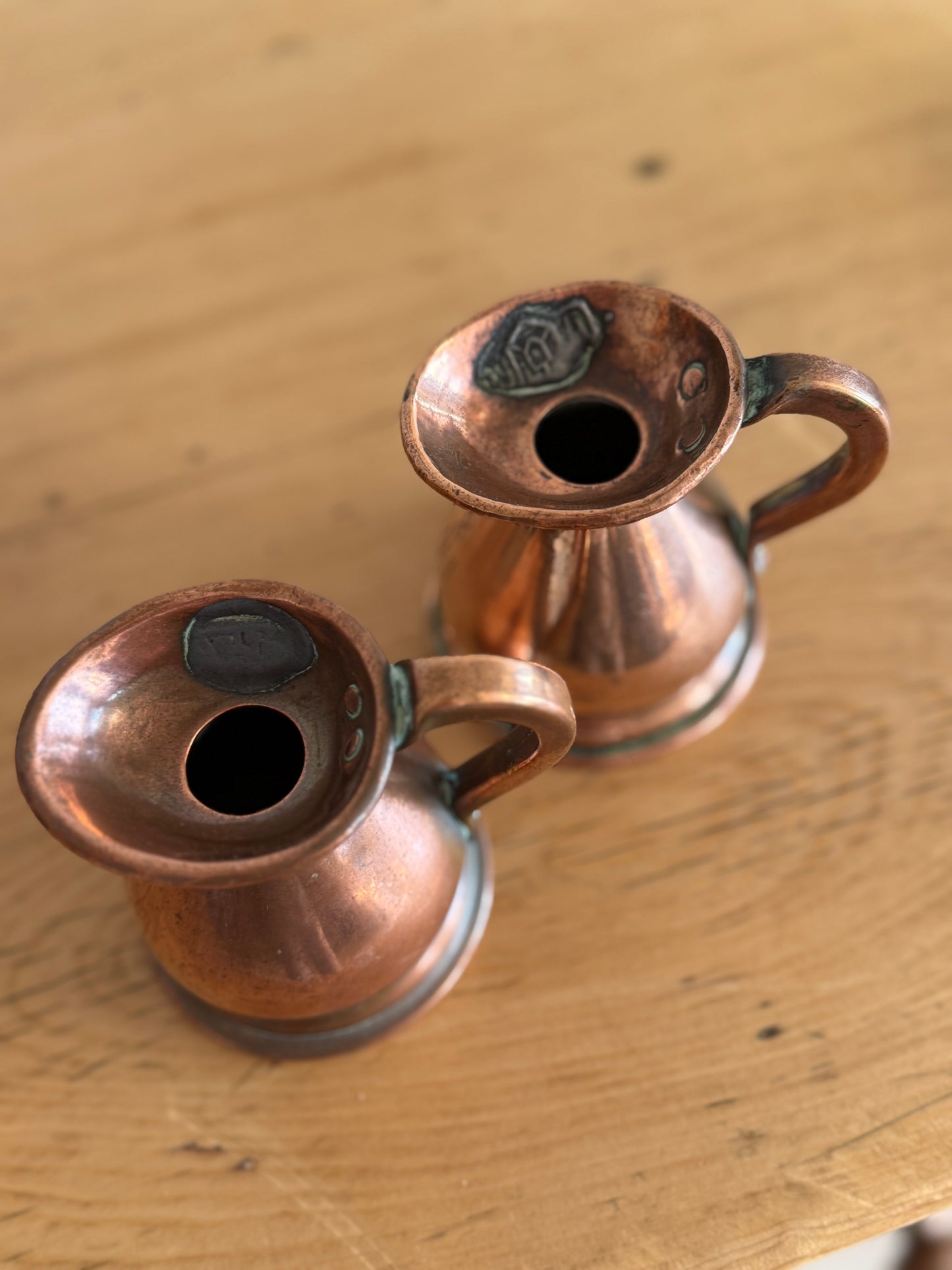 Antique English 1/8 gil Copper Measuring Jug