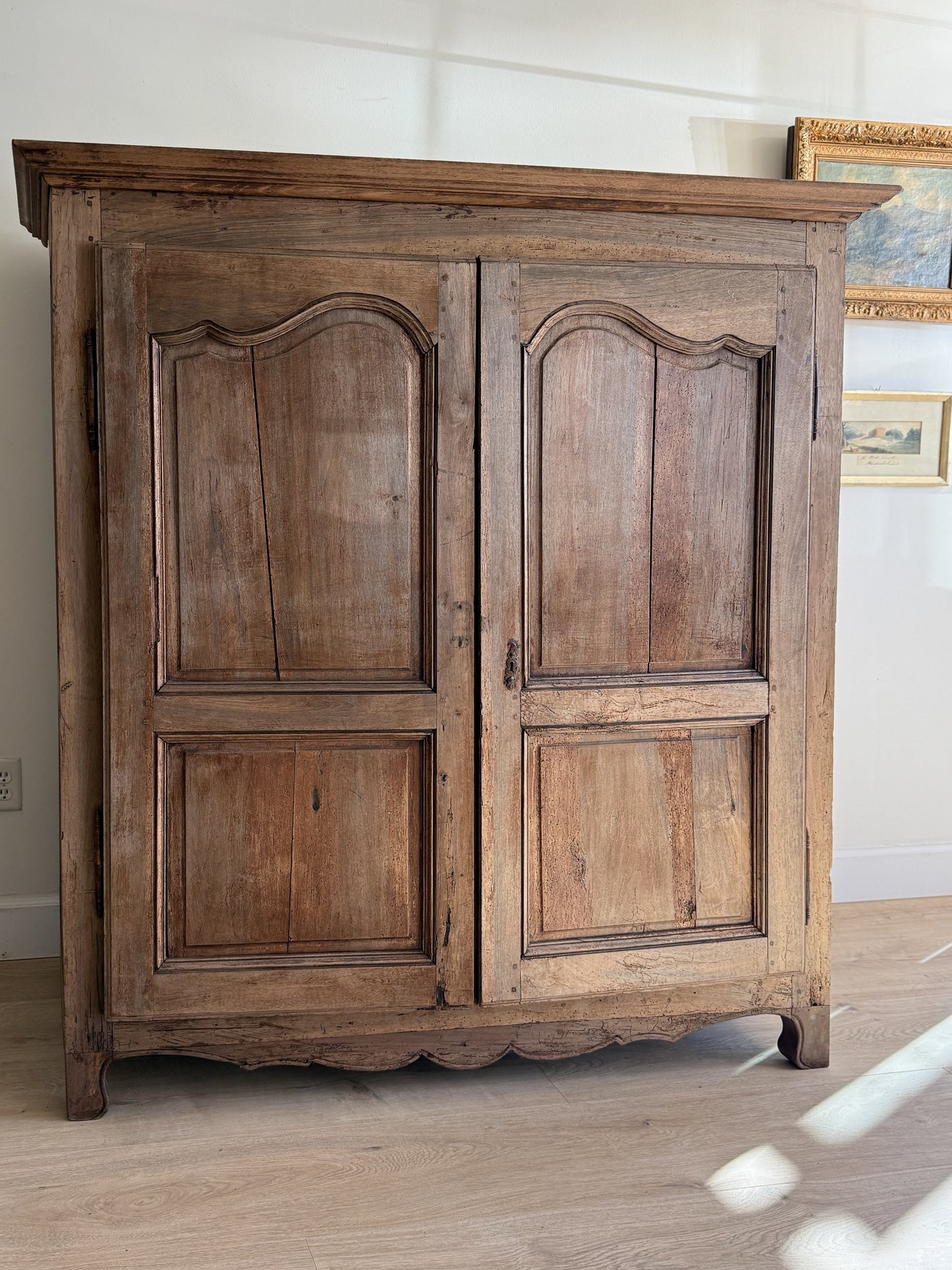 19th Century Bleached French Walnut Armoire
