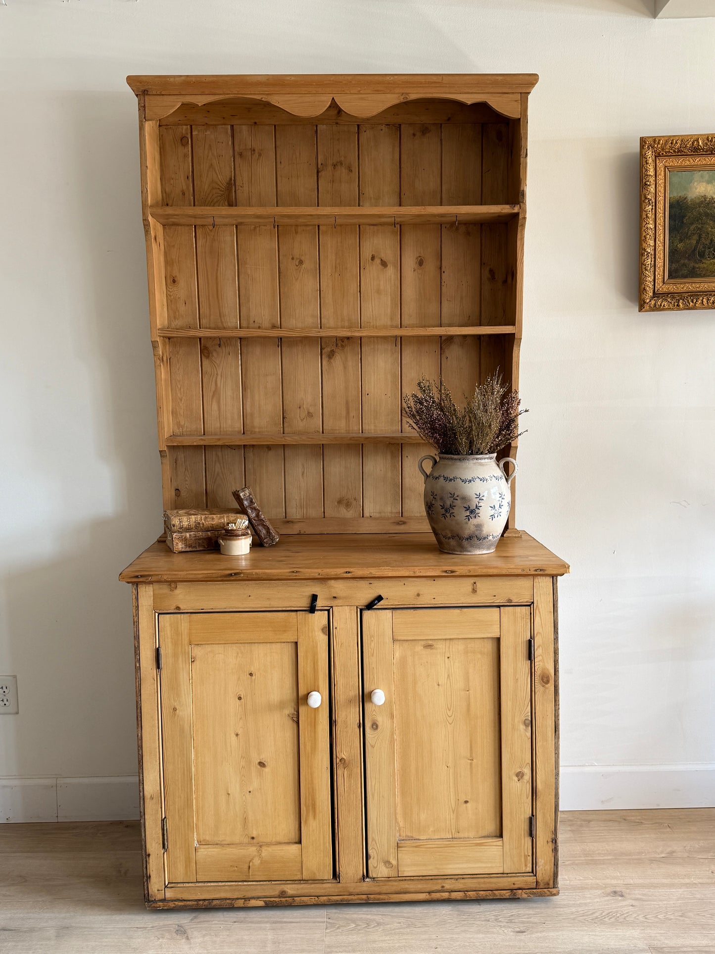 English Pine Stepback Hutch