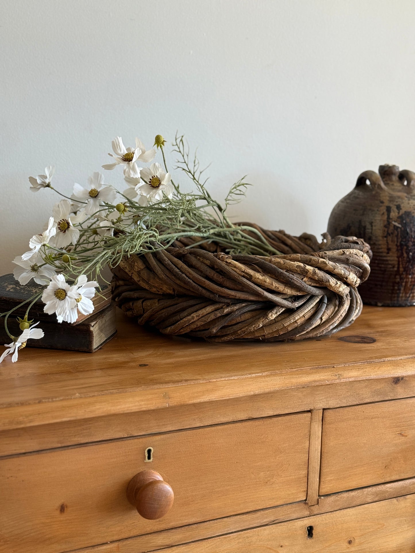 Large Antique Woven English Basket