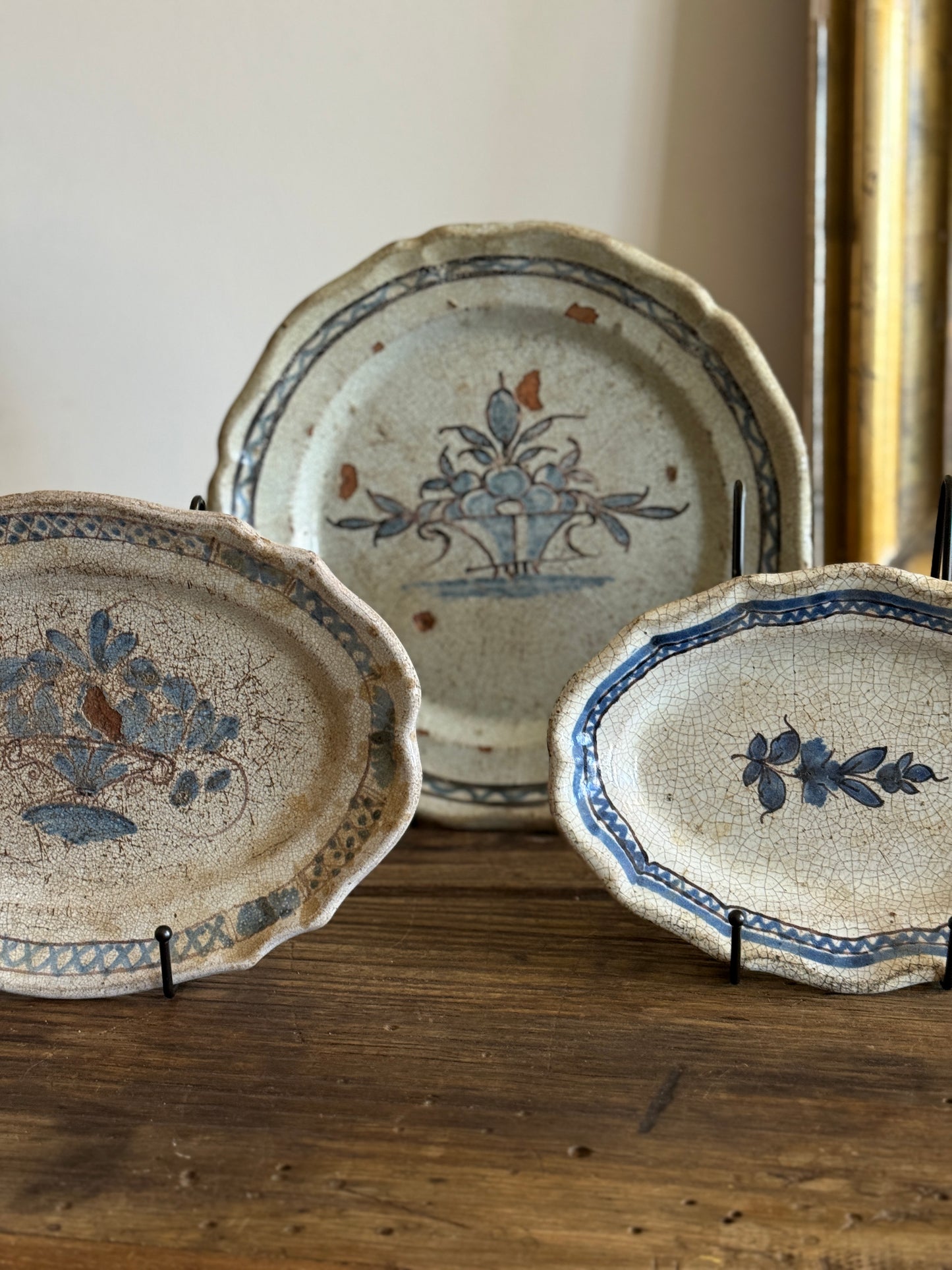 Rare 18th c. French Rouen Plates - Forges Les Eaux