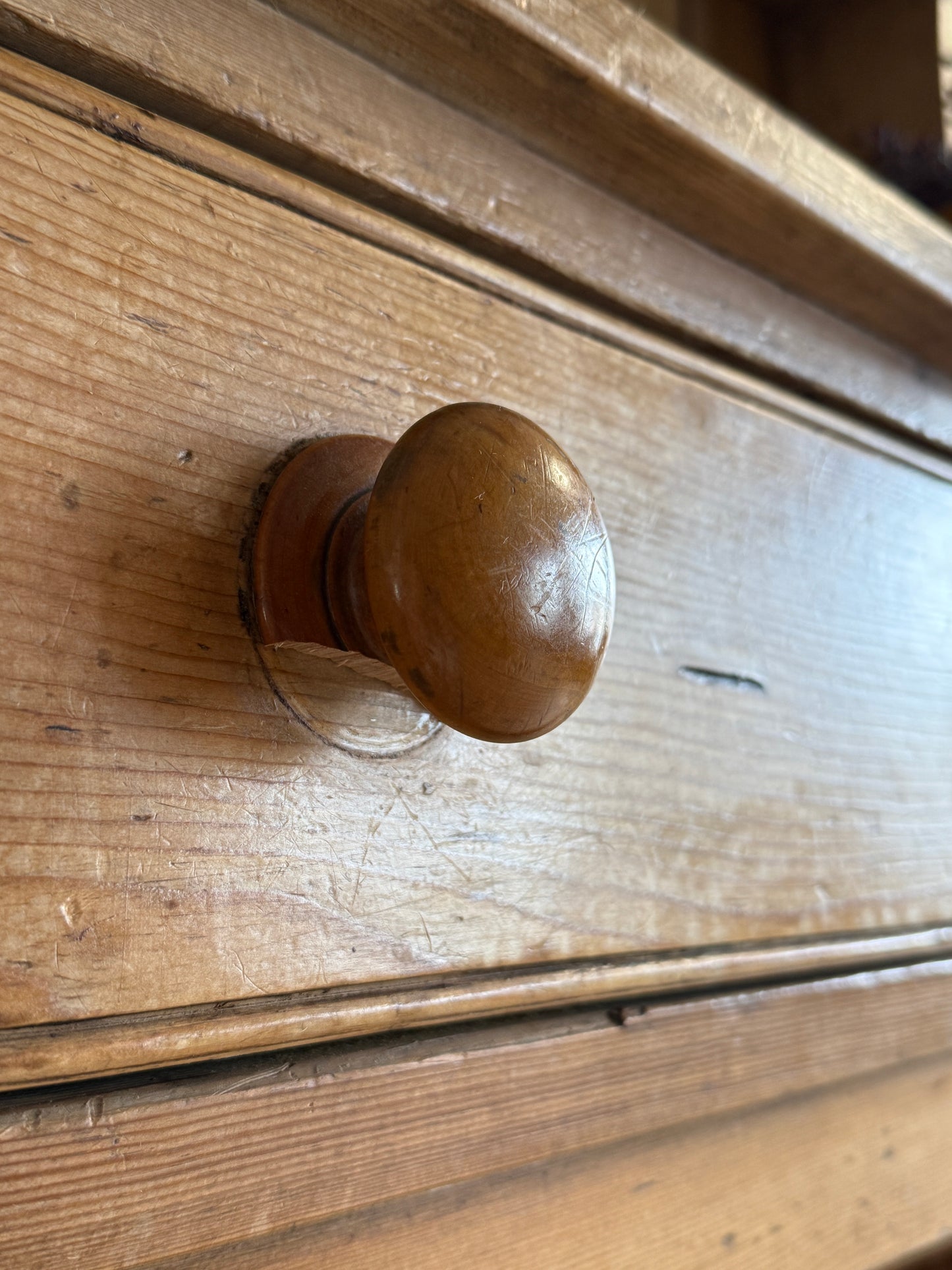 Large Antique English Pine Hutch