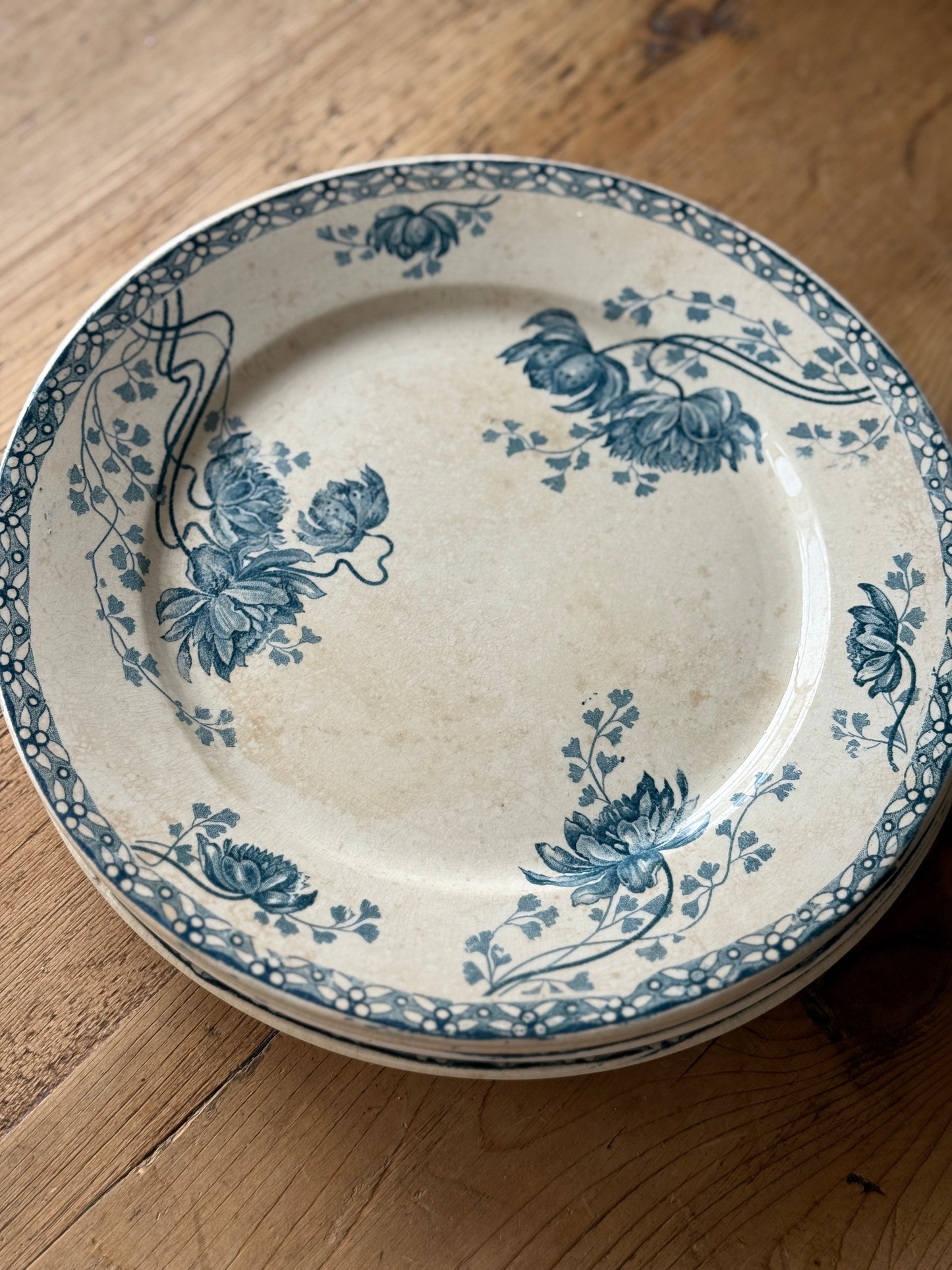 Set of 4 Antique French Royat
U&C Sarreguemines Plates