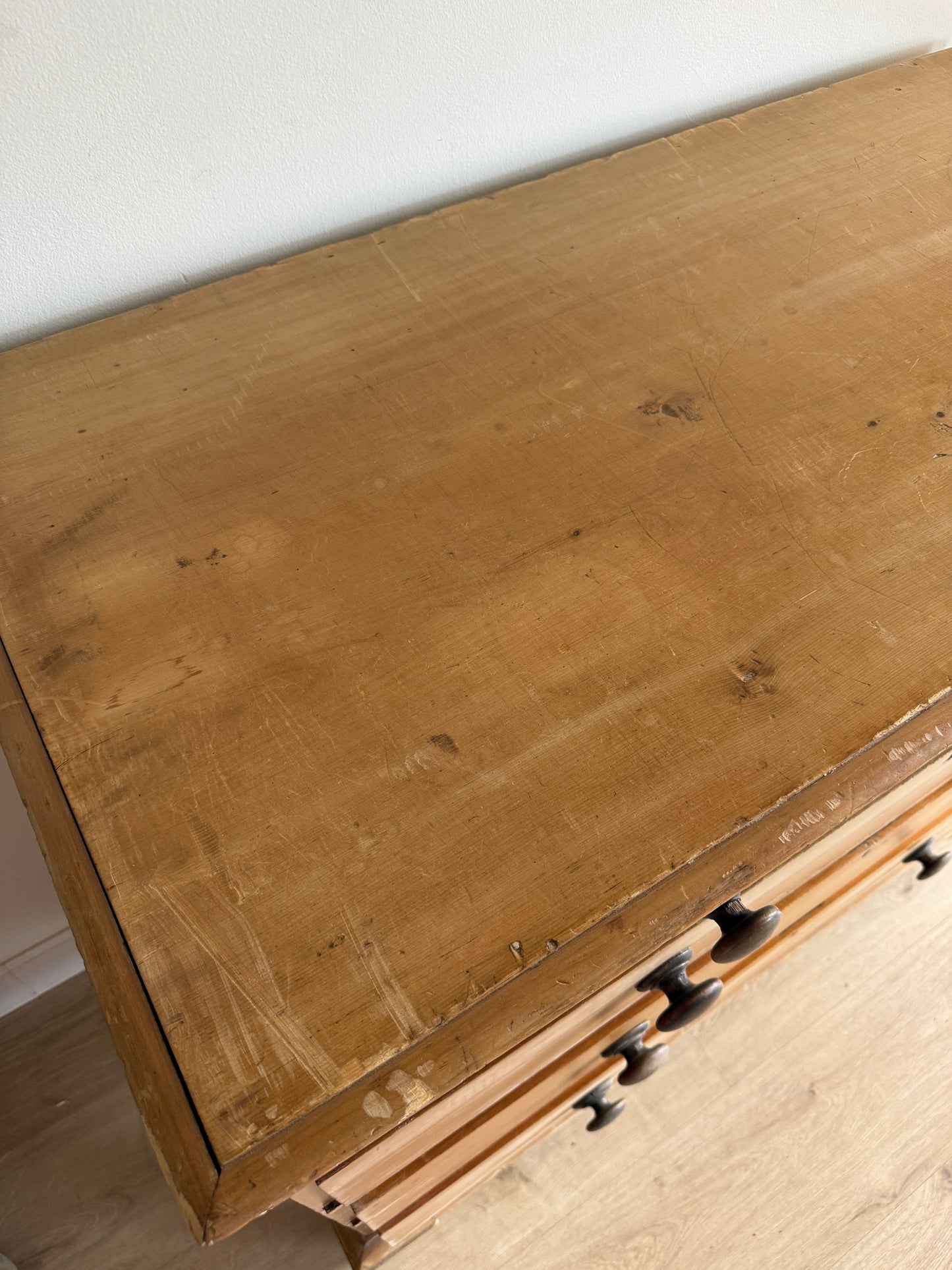 Large Antique English Pine Dresser/Chest of Drawers