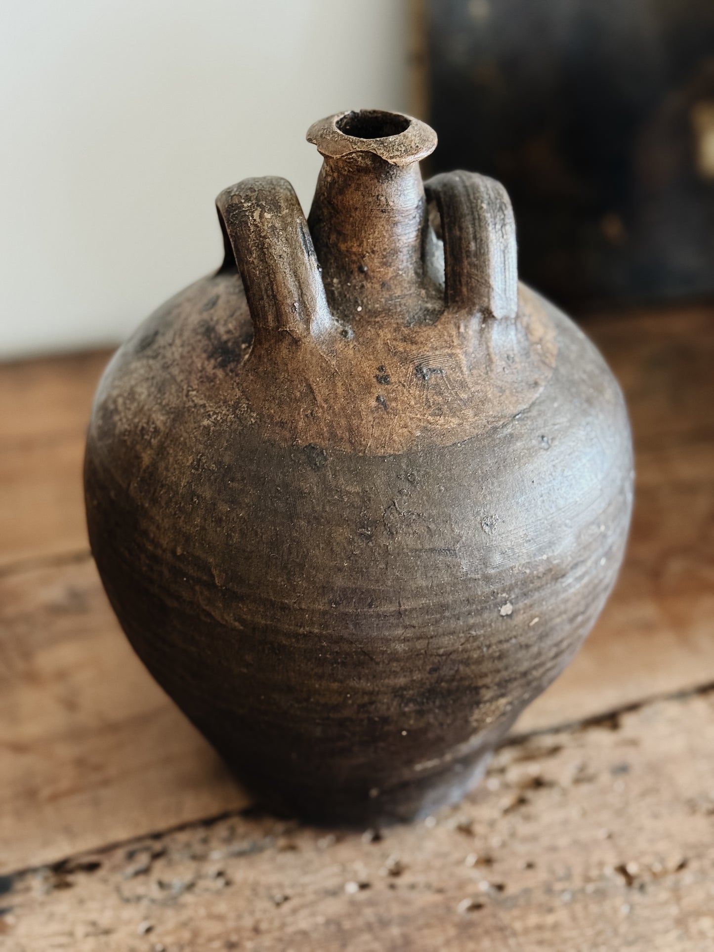 Antique French Stoneware Oil Jug