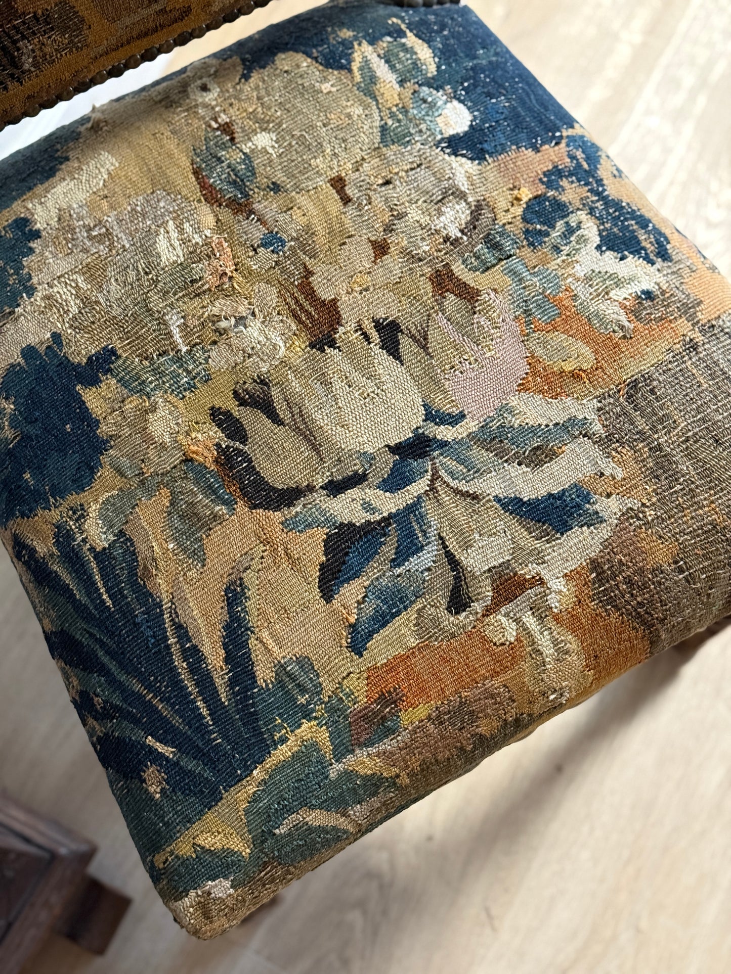 Pair of Two Antique 18th Century French Aubusson Tapestry Chairs