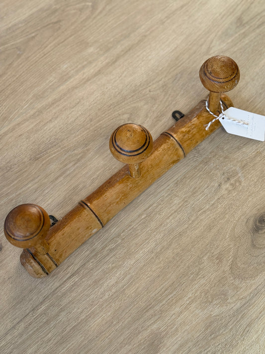 Antique 3-Peg French Coat Rack