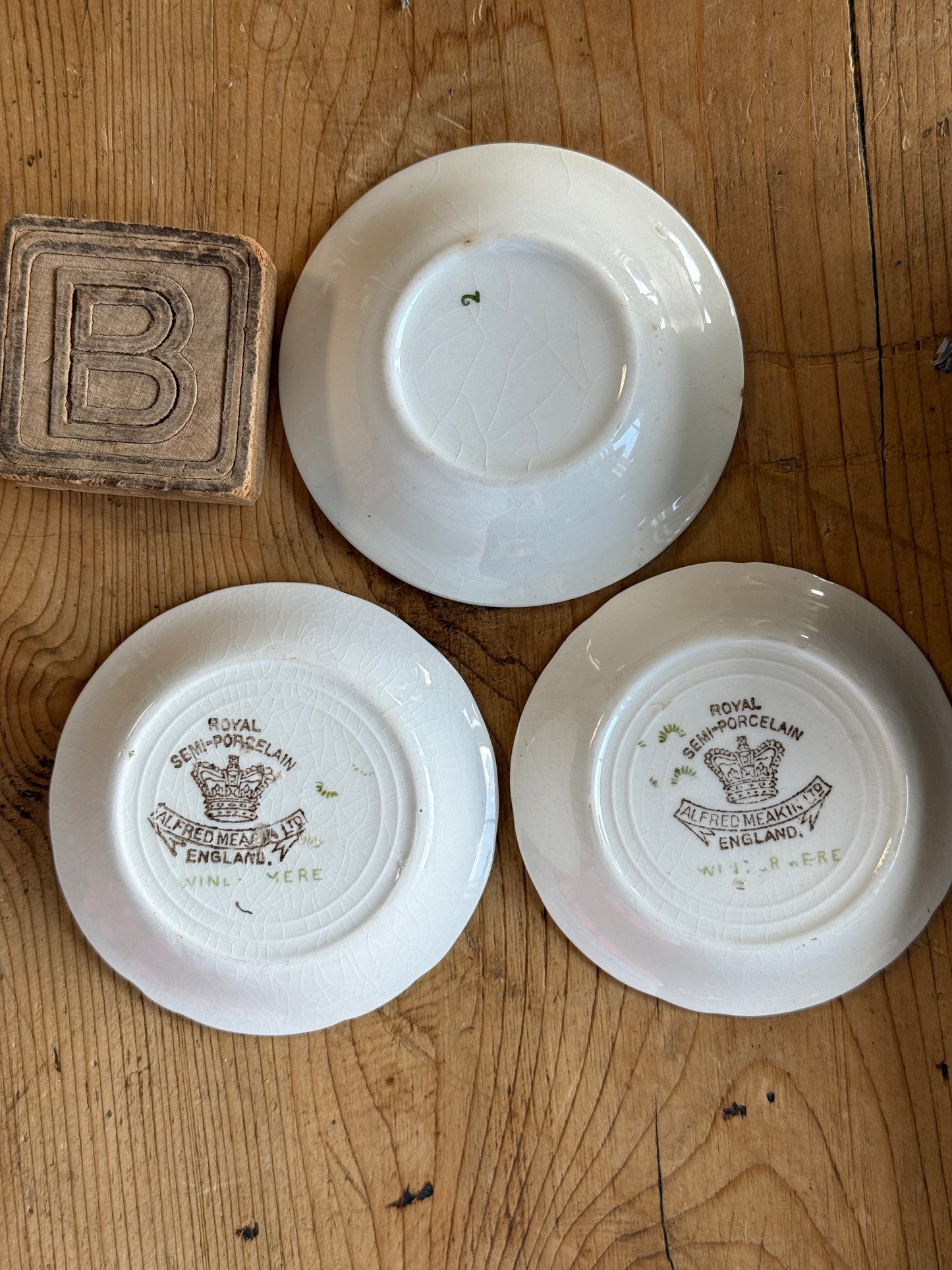 Set of Three Antique European Butter Pats (various options)