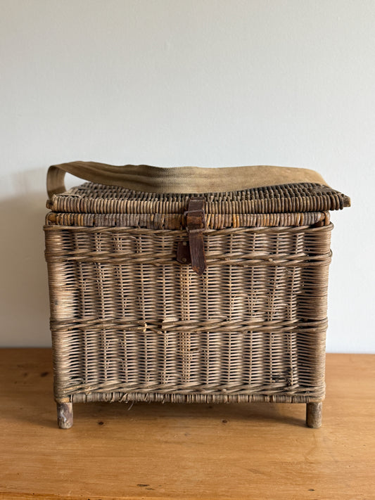 Antique English Woven Fishing Trunk/Basket