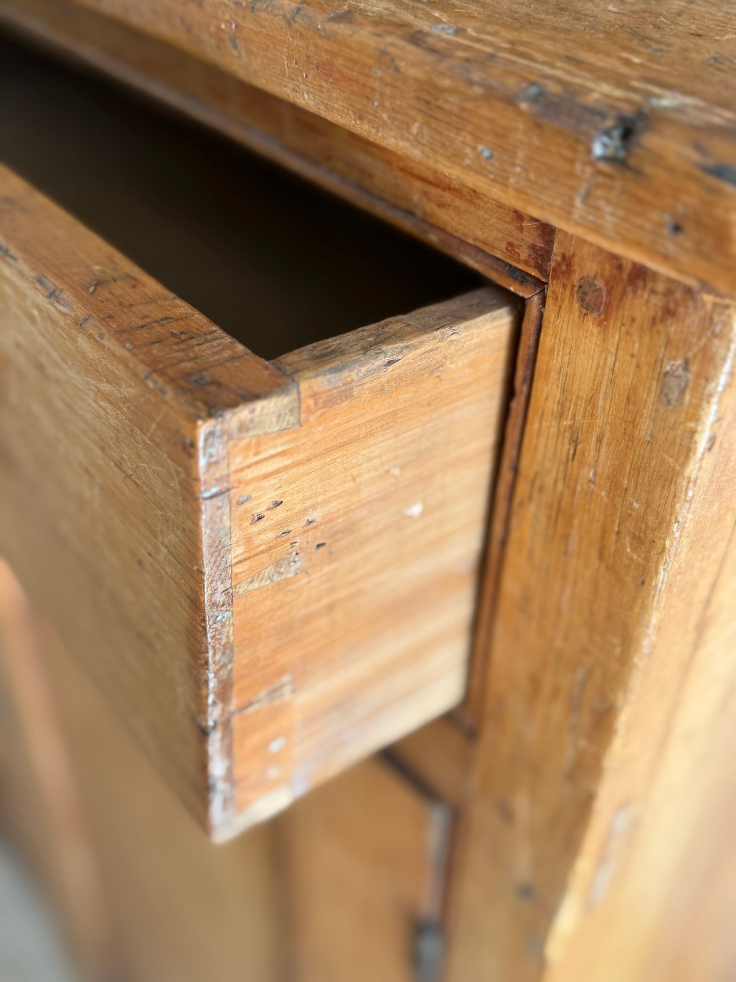 Antique Pine Stepback Hutch