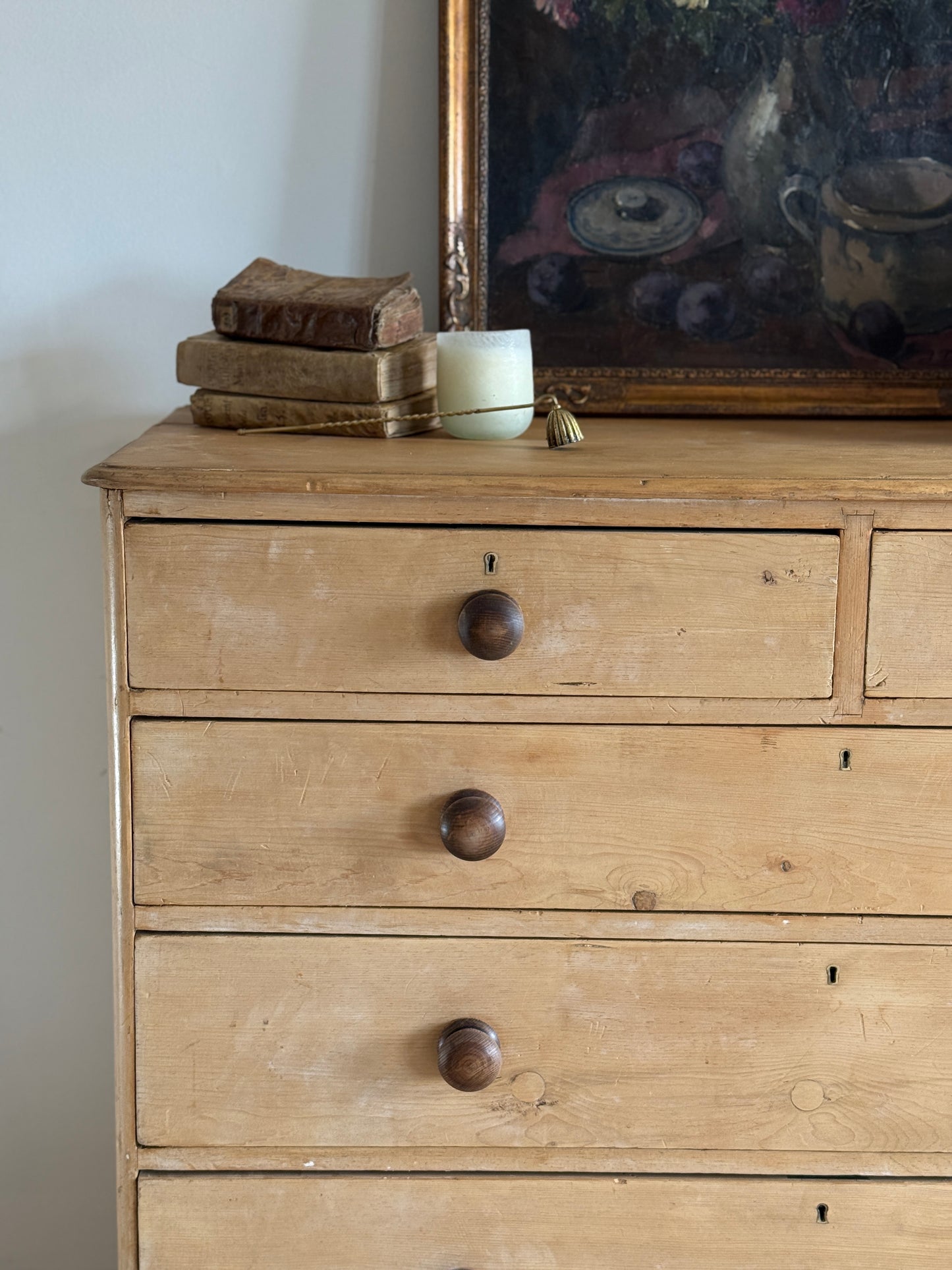 Large Antique English Pine Dresser/Chest of Drawers