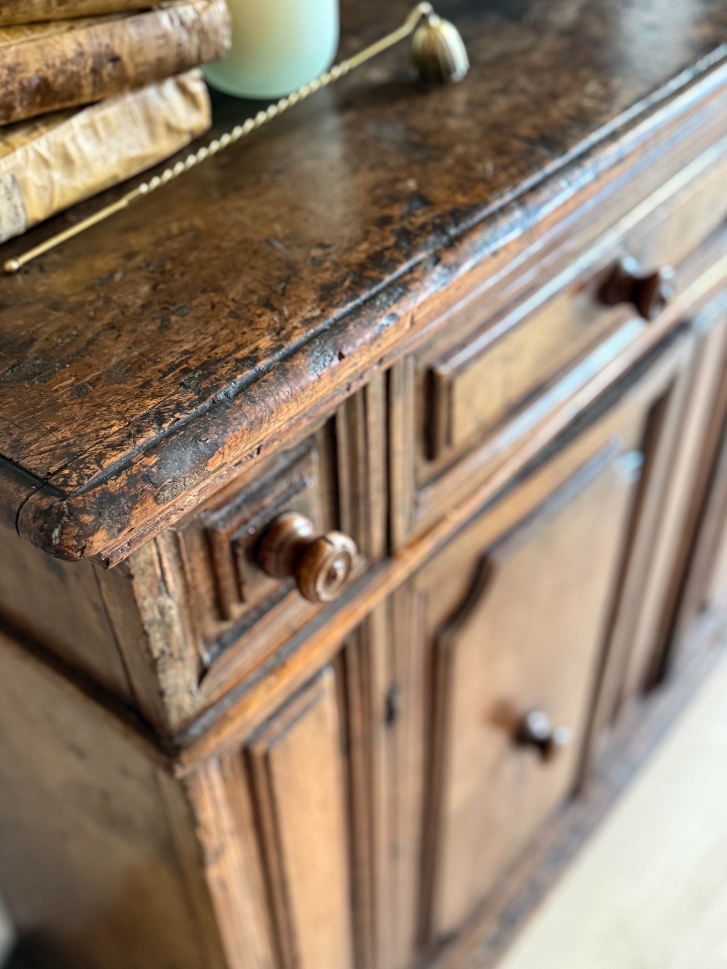 17th c. Walnut Italian Sideboard