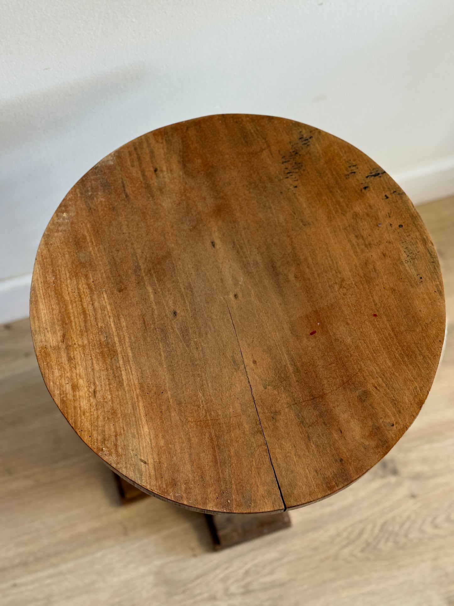Antique French Wine Press Side Table