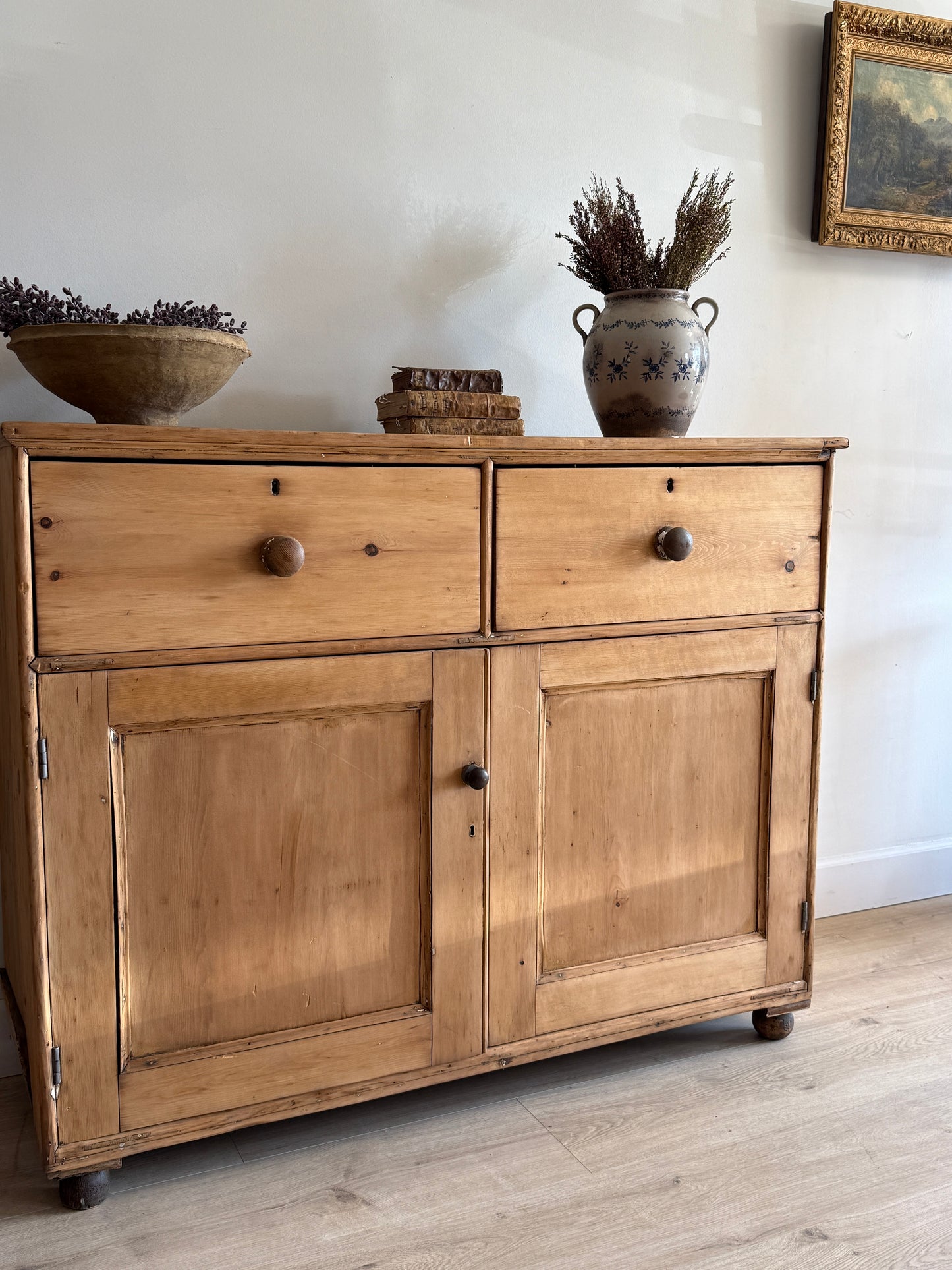 Antique English Sideboard with Deep Drawers