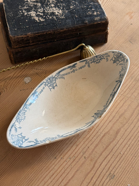 Antique French Ironstone Ravier Transferware Dish