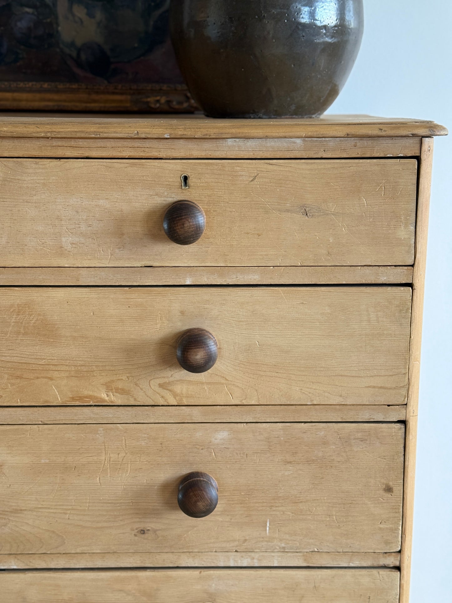 Large Antique English Pine Dresser/Chest of Drawers