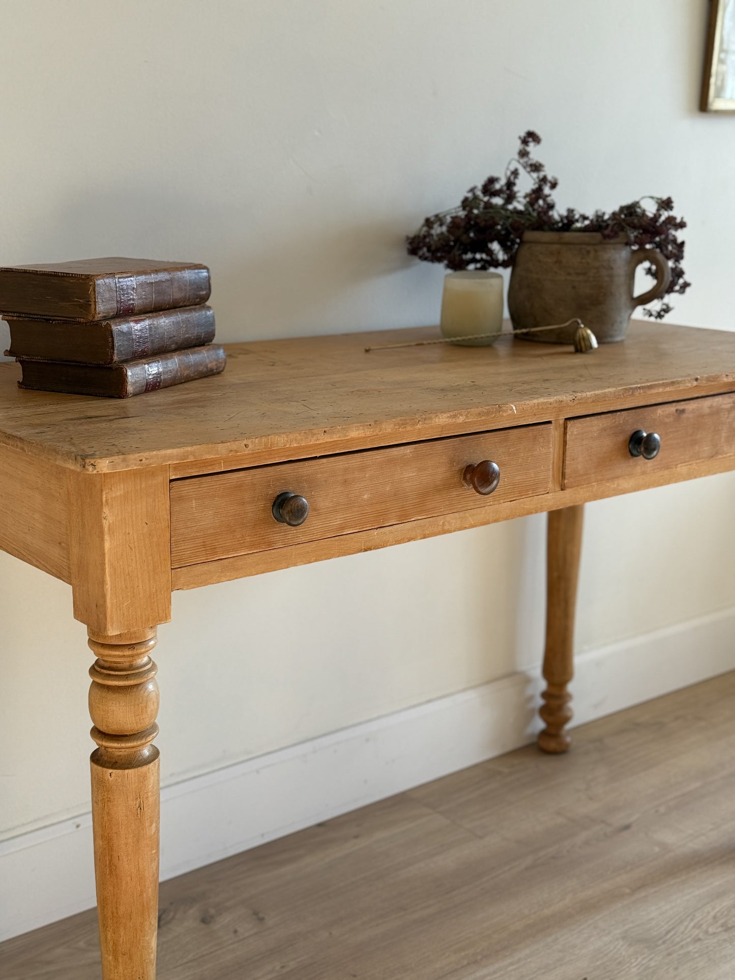 Antique English Pine Accent Table/Desk